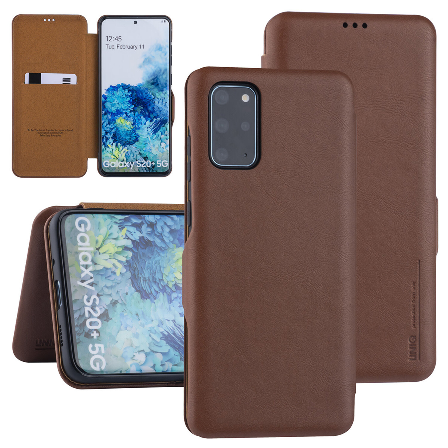 UNIQ Accessory passend für Samsung Galaxy S20 Plus Braun Book-Case hul - Kartenhalter