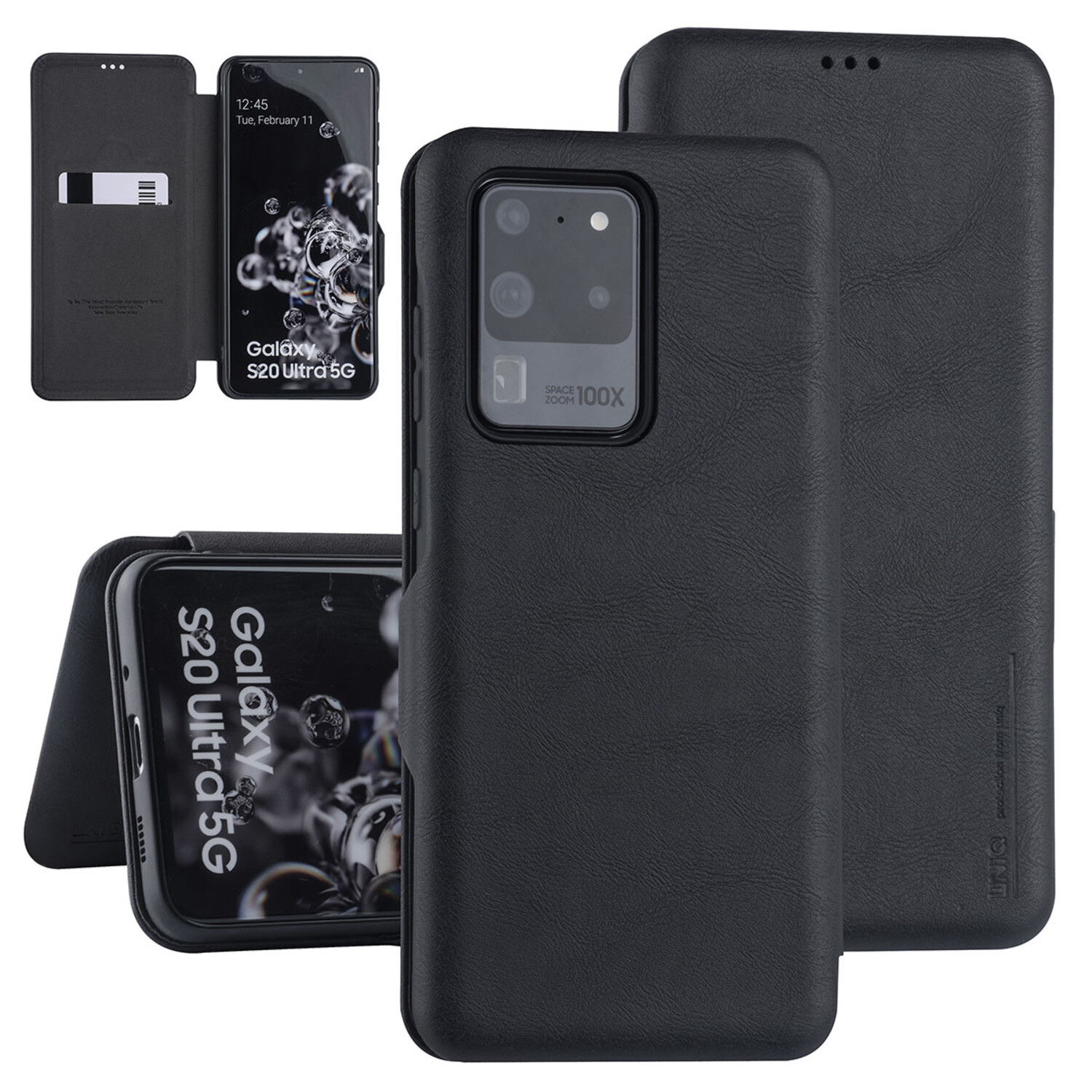 UNIQ Accessory passend für Samsung Galaxy S20 Ultra Schwarz Book-Case hul - Kartenhalter