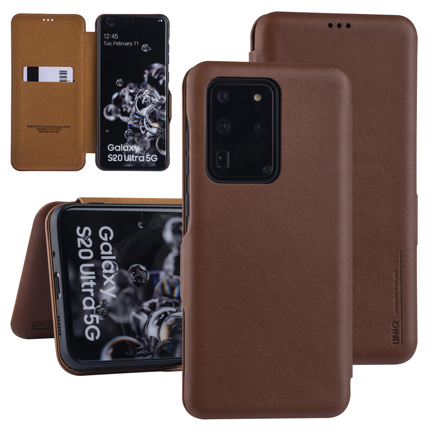 UNIQ Accessory passend für Samsung Galaxy S20 Ultra Braun Book-Case hul - Kartenhalter