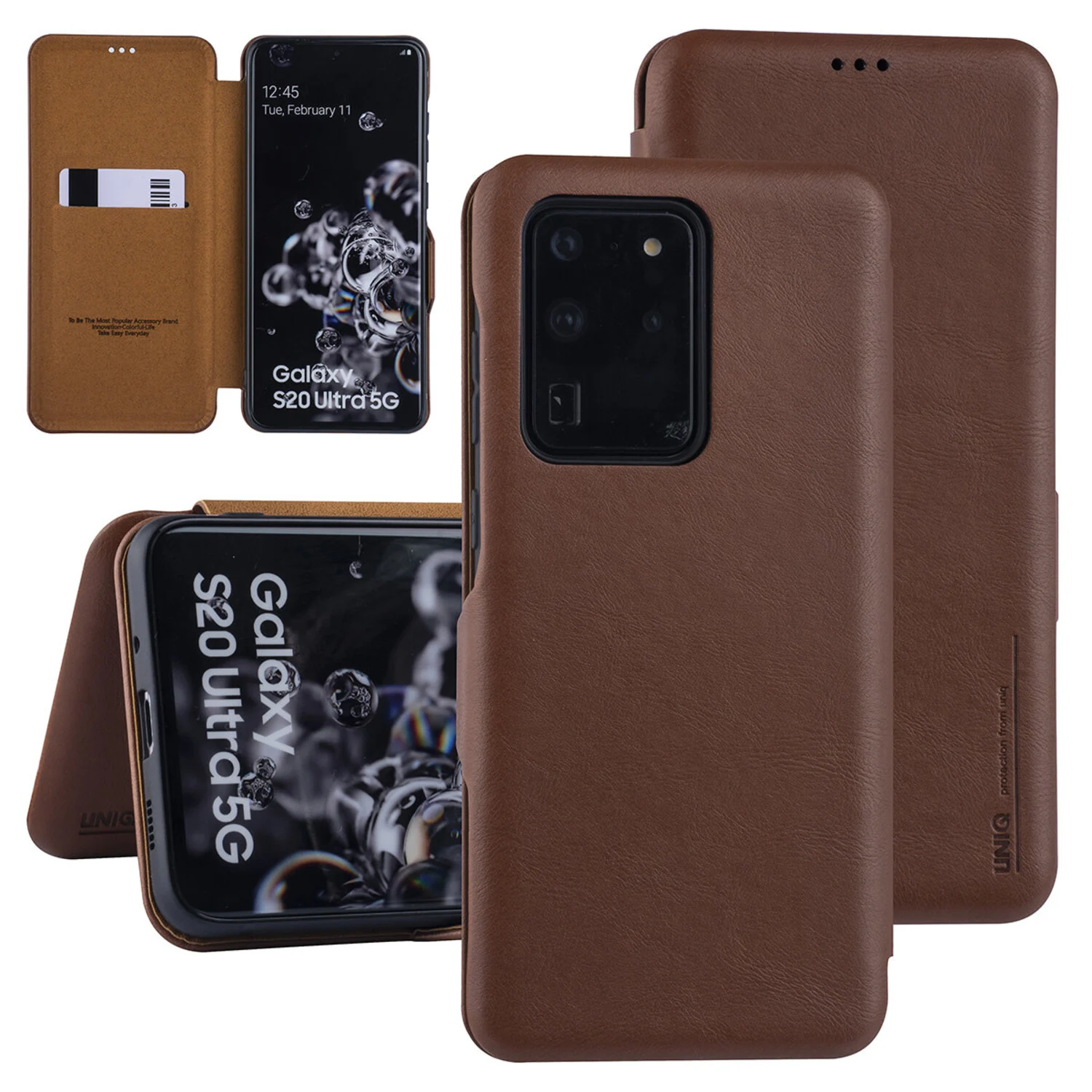UNIQ Accessory passend für Samsung Galaxy S20 Ultra Braun Book-Case hul - Kartenhalter