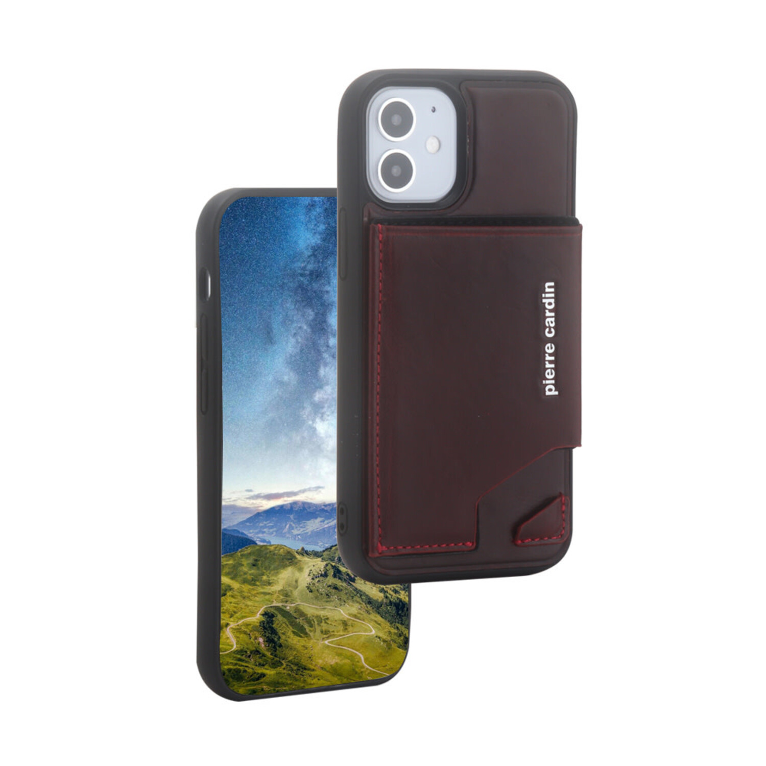 Pierre Cardin Pierre Cardin iPhone 12 - 12 Pro Back-Cover hul - Rot