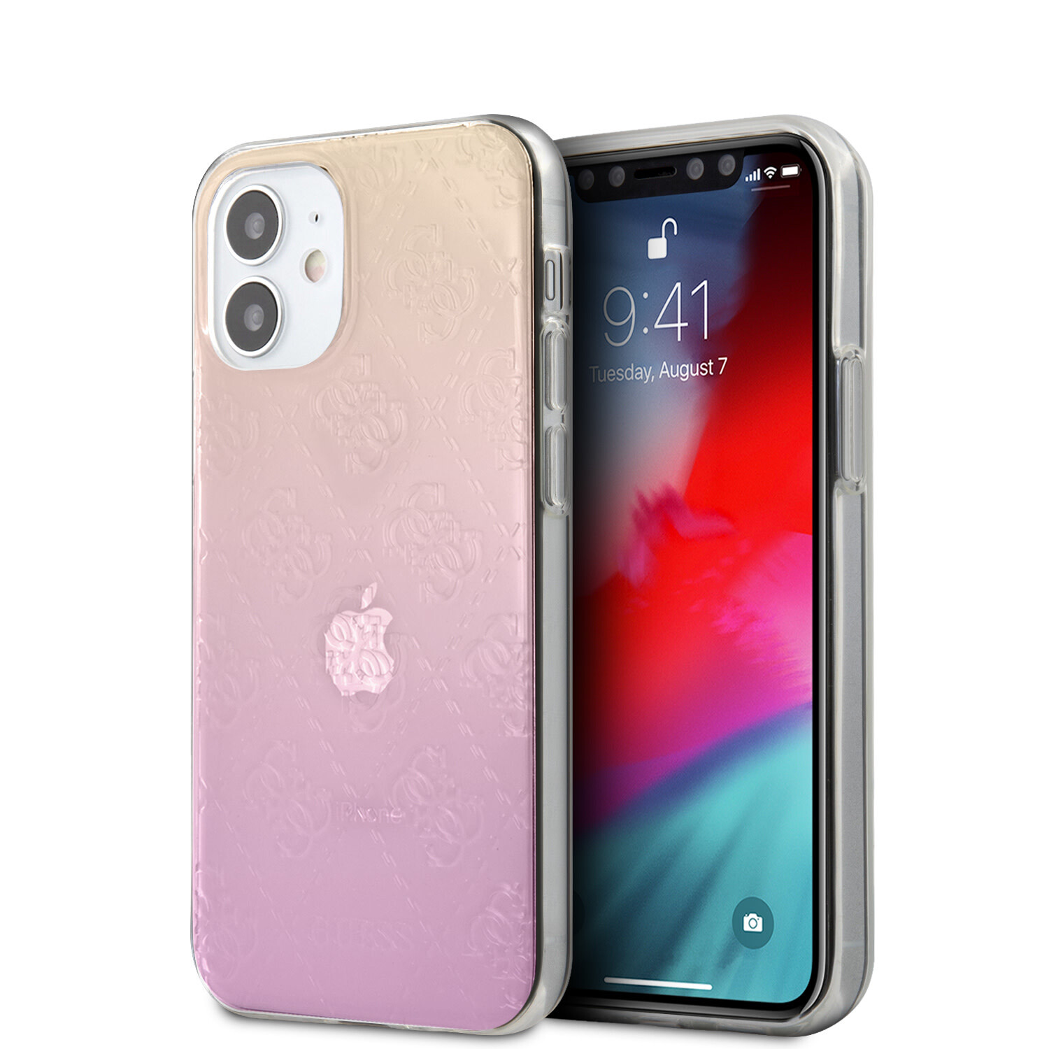 Guess Guess passend für Apple iPhone 12 Mini Rosa Back-Cover hul - Gradient