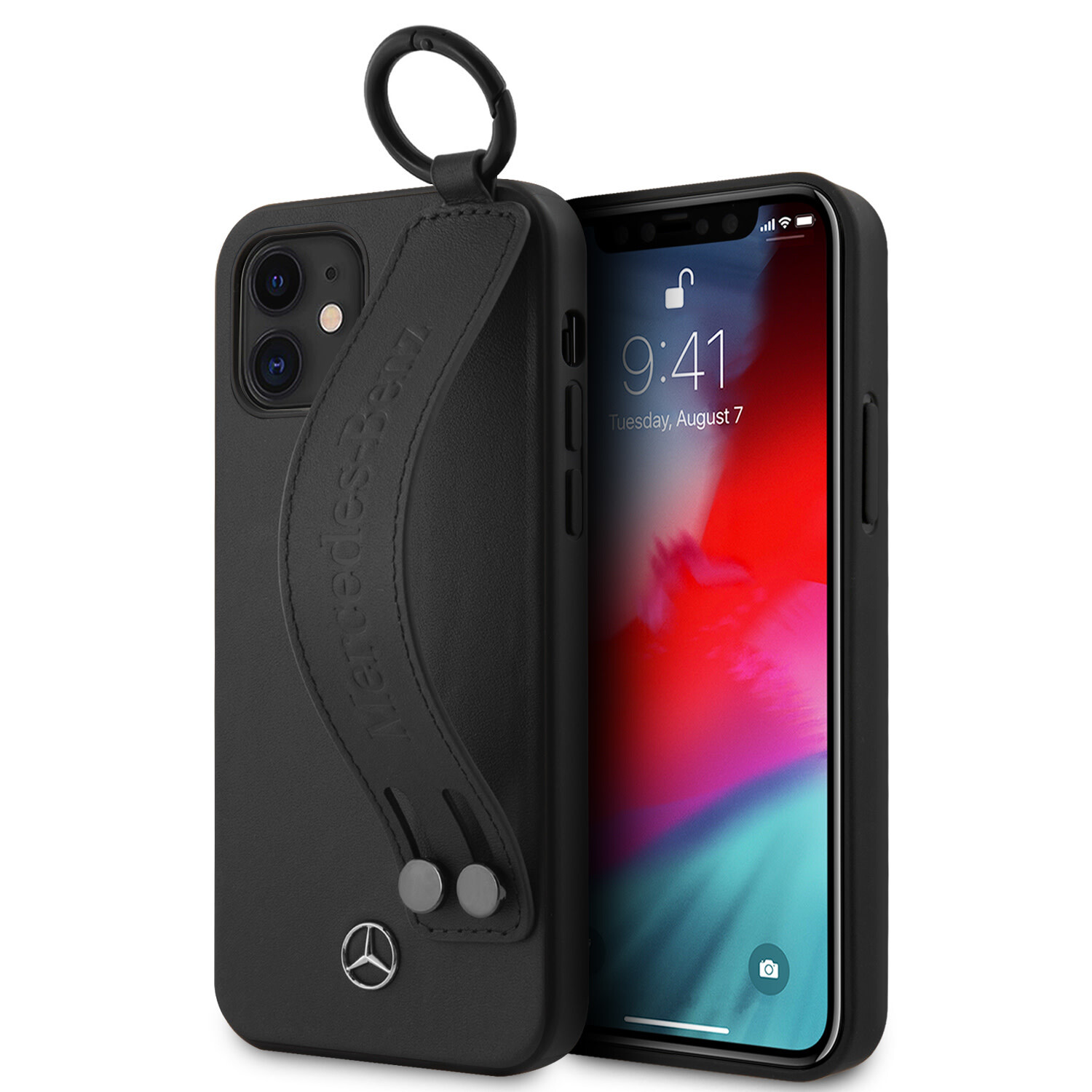 Mercedes-Benz Mercedes-Benz passend für Apple iPhone 12 Mini Schwarz Back-Cover hul - Hand Strap