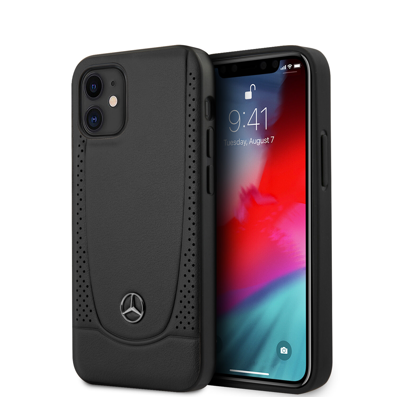 Mercedes-Benz Mercedes-Benz passend für Apple iPhone 12 Mini Schwarz Back-Cover hul - Perforated Urban