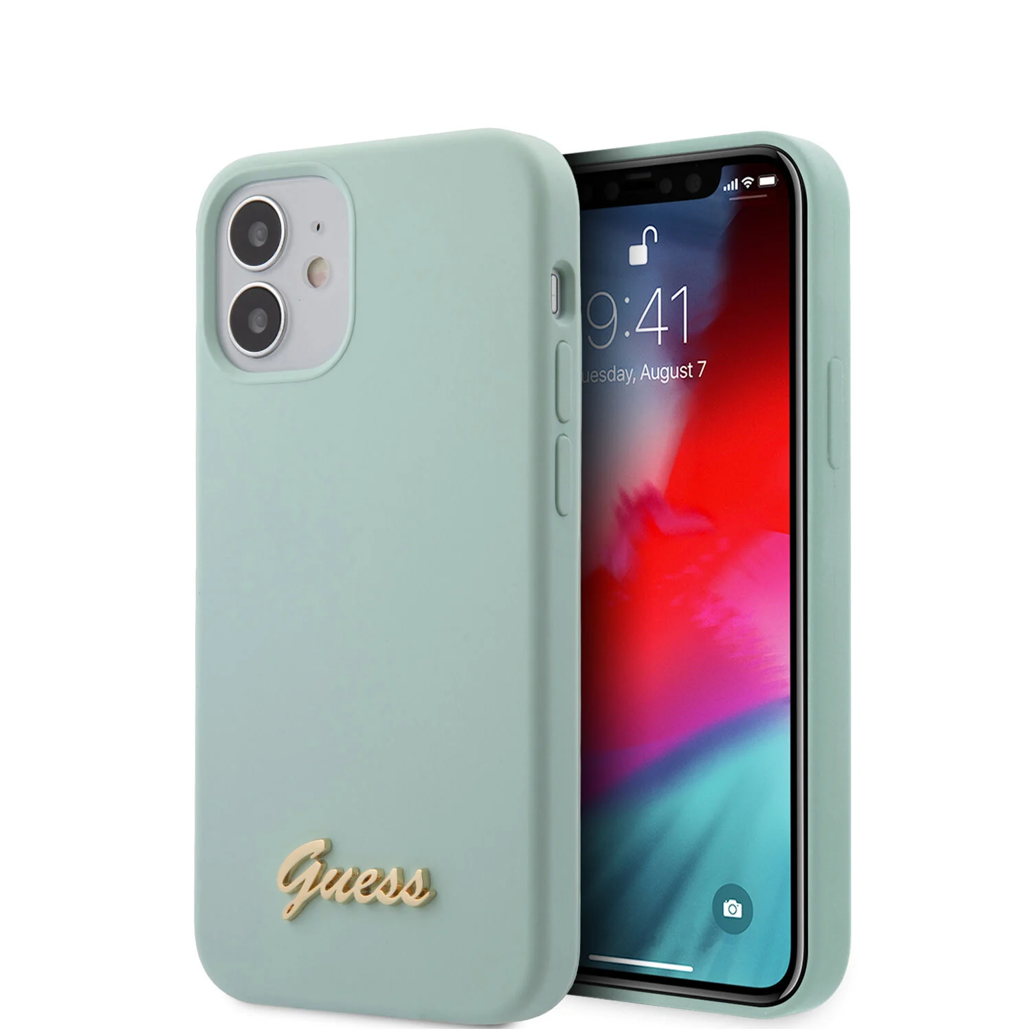 Guess Guess passend für Apple iPhone 12 Mini Blau Back-Cover hul - Metall-Logo