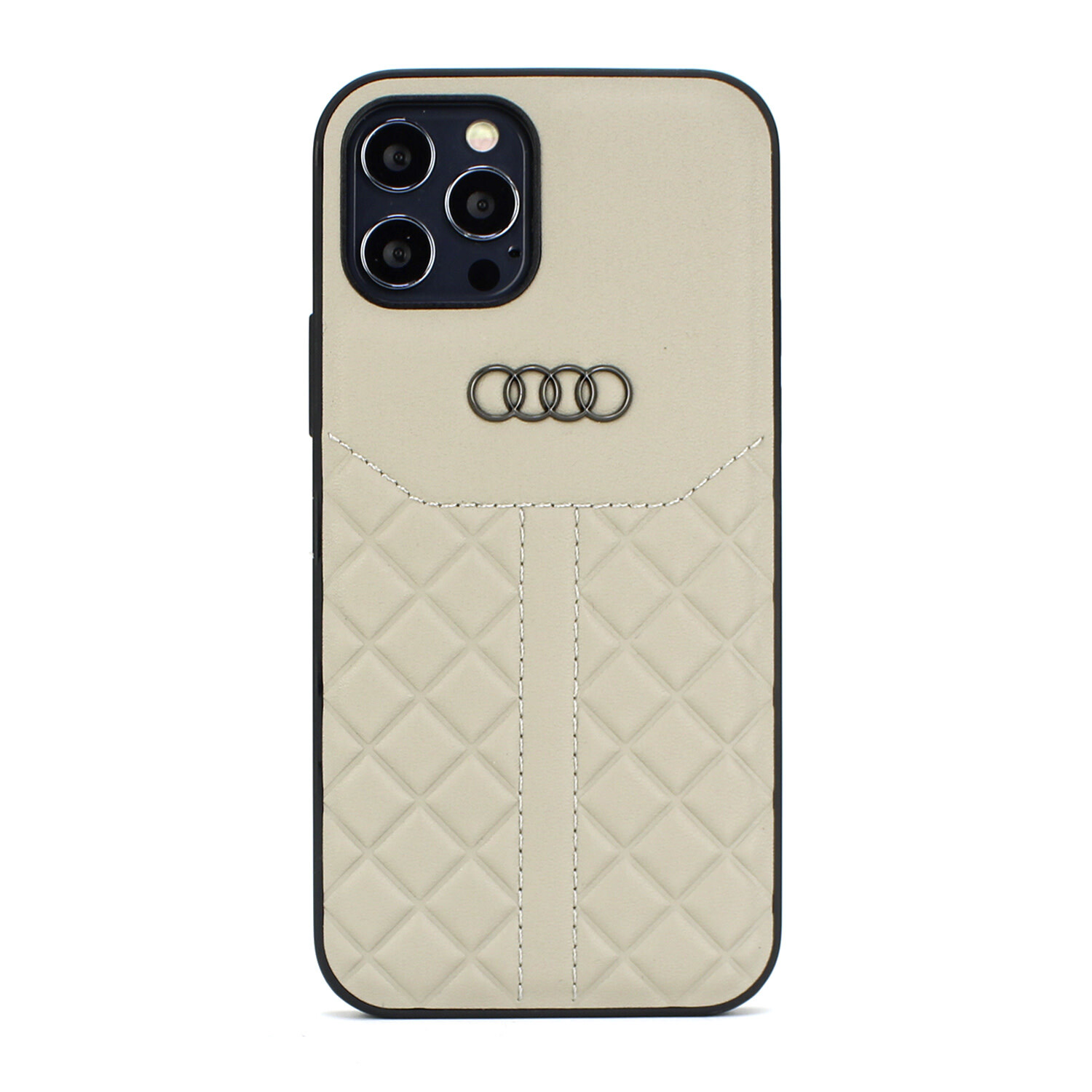 Audi Audi passend für Apple iPhone 12 Mini Beige Back-Cover hul Q8 Serie - Genuine Leather
