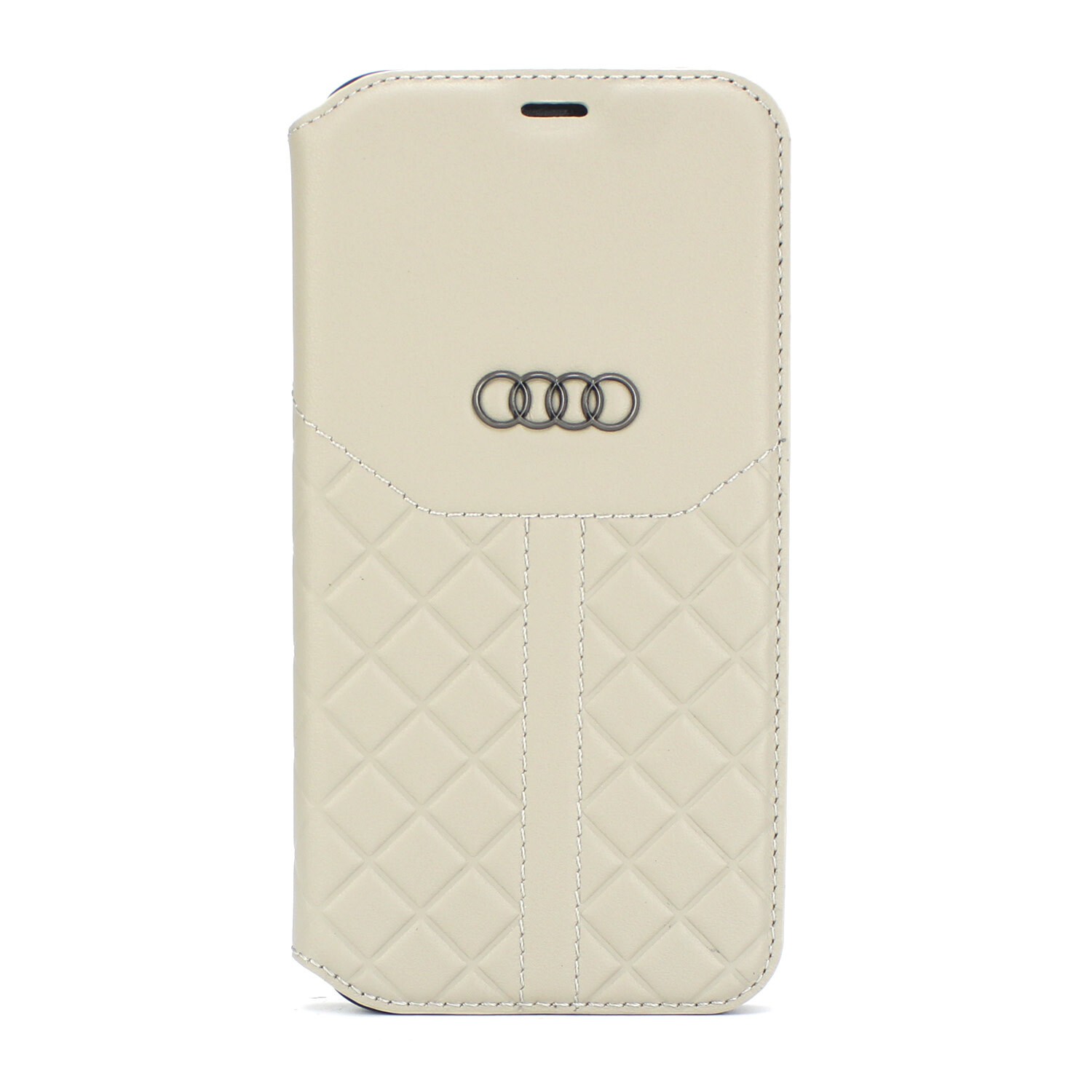 Audi Audi passend für Apple iPhone 12 Mini Beige Book-Case hul Q8 Serie - Genuine Leather