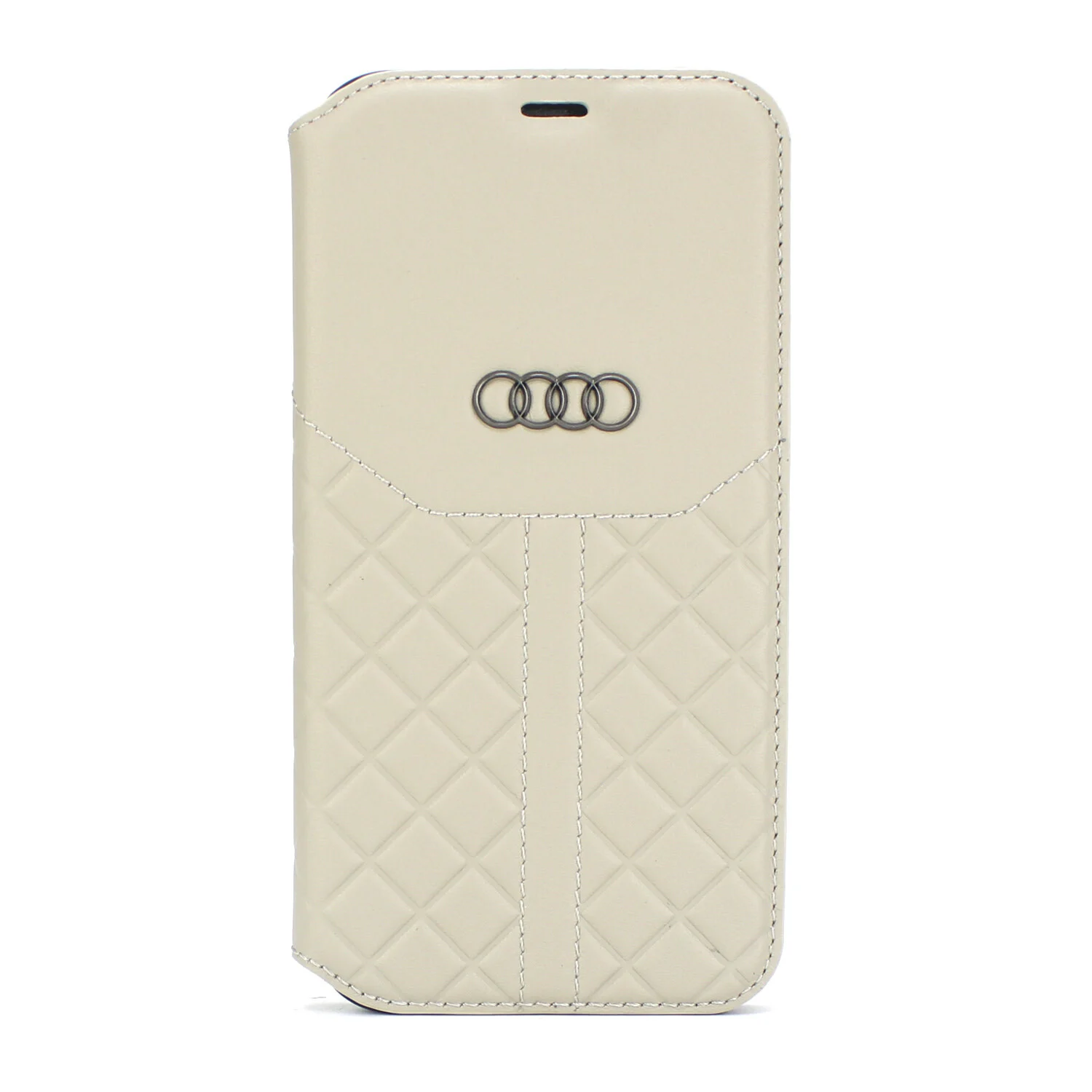 Audi Audi passend für Apple iPhone 12 / 12 Pro Beige Book-Case hul Q8 Serie - Genuine Leather
