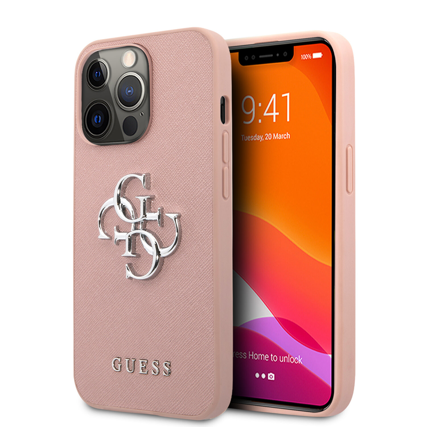 Guess Guess iPhone 13 Pro Hardcase-Rückseite - Big 4G Logo - Rosa