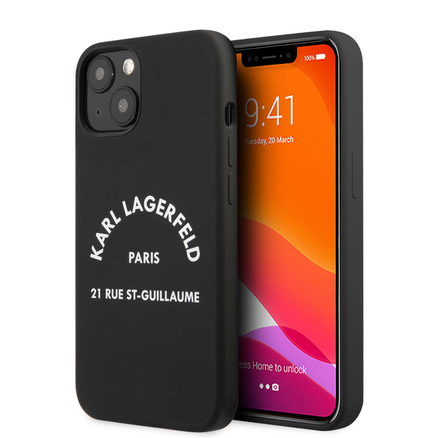 Karl Lagerfeld Karl Lagerfeld iPhone 13 Mini Hardcase-Rückseite - RSG White Logo - Schwarz