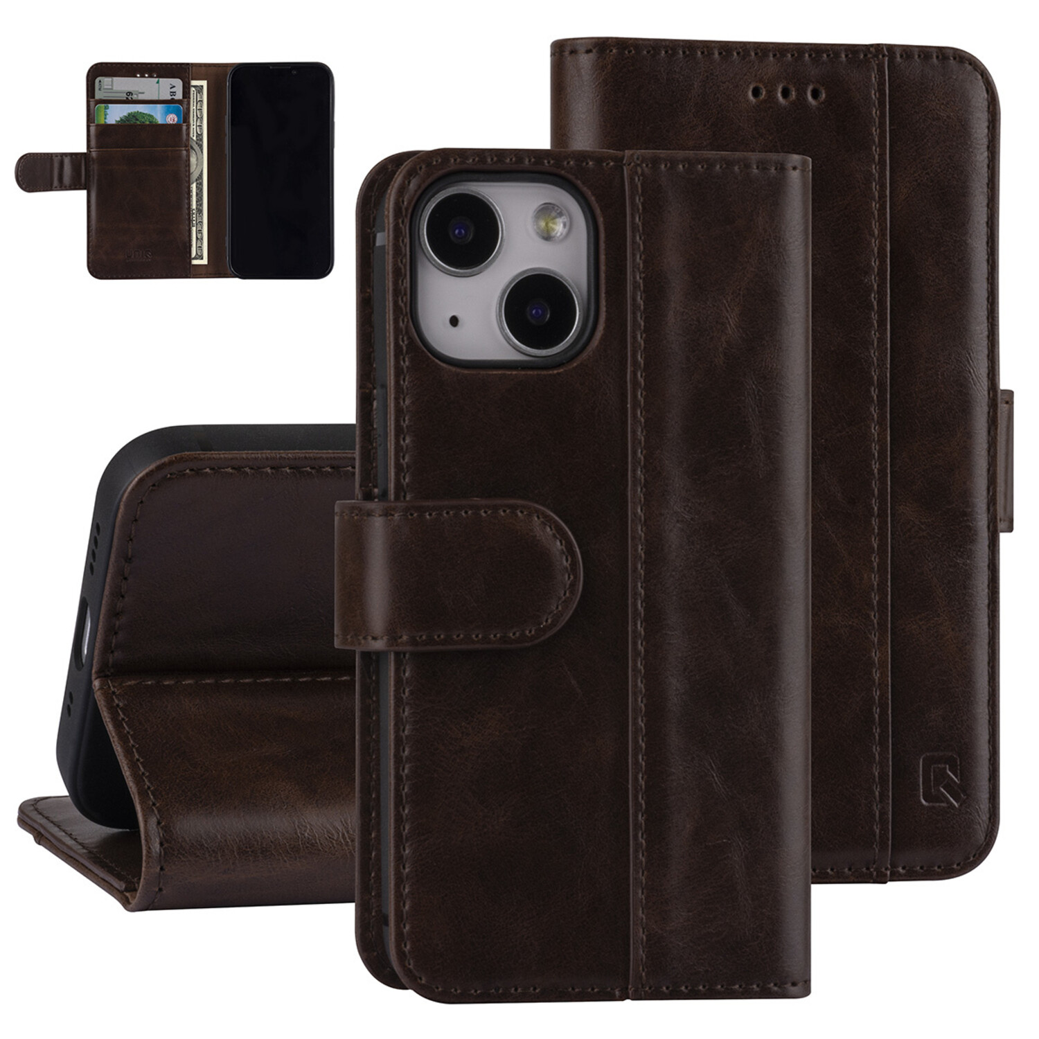 UNIQ Accessory UNIQ Accessory Book-Case hul iPhone 13 Mini - Kartenhalter - Magnetverschluss - Braun