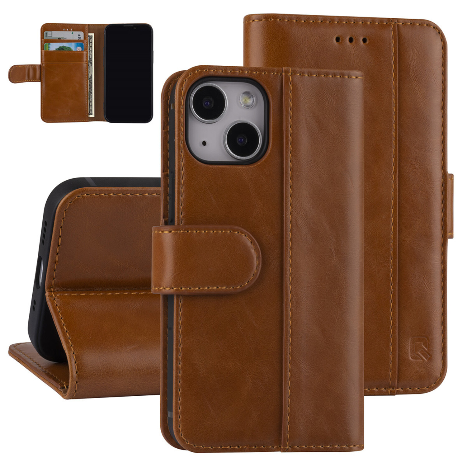 UNIQ Accessory UNIQ Accessory Book-Case hul iPhone 13 Mini - Kartenhalter - Magnetverschluss - braun