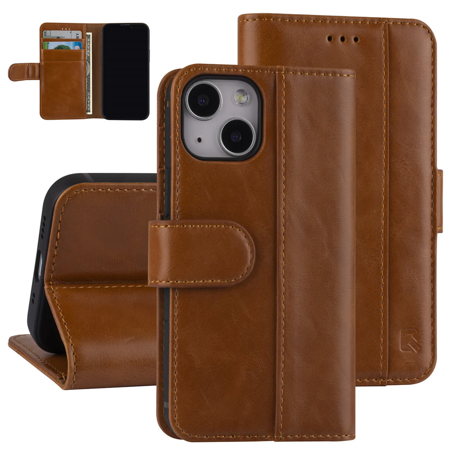 UNIQ Accessory UNIQ Accessory Book-Case hul iPhone 13 Mini - Kartenhalter - Magnetverschluss - braun