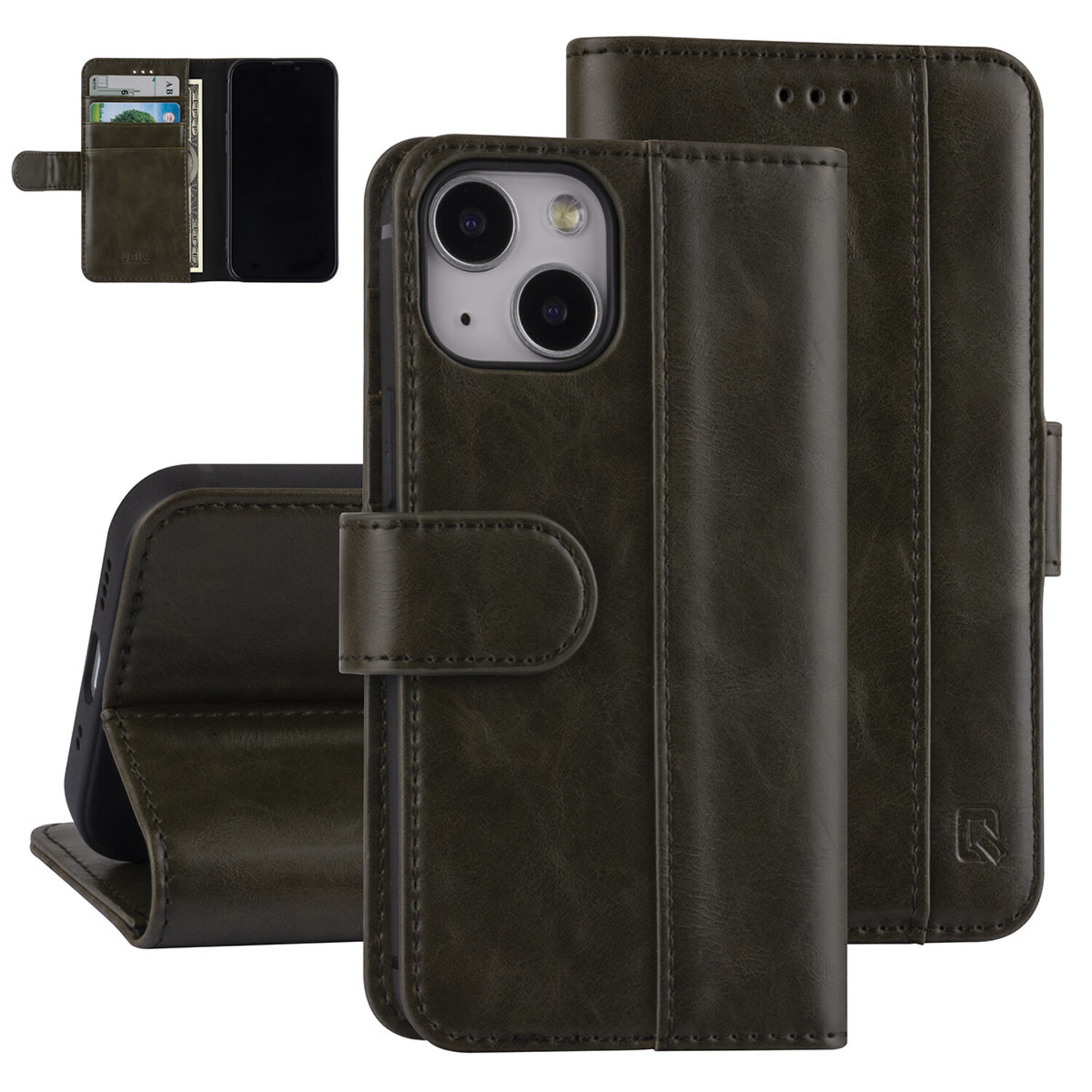 UNIQ Accessory UNIQ Accessory Book-Case hul iPhone 13 Mini - Kartenhalter - Magnetverschluss - Dunkelgrün