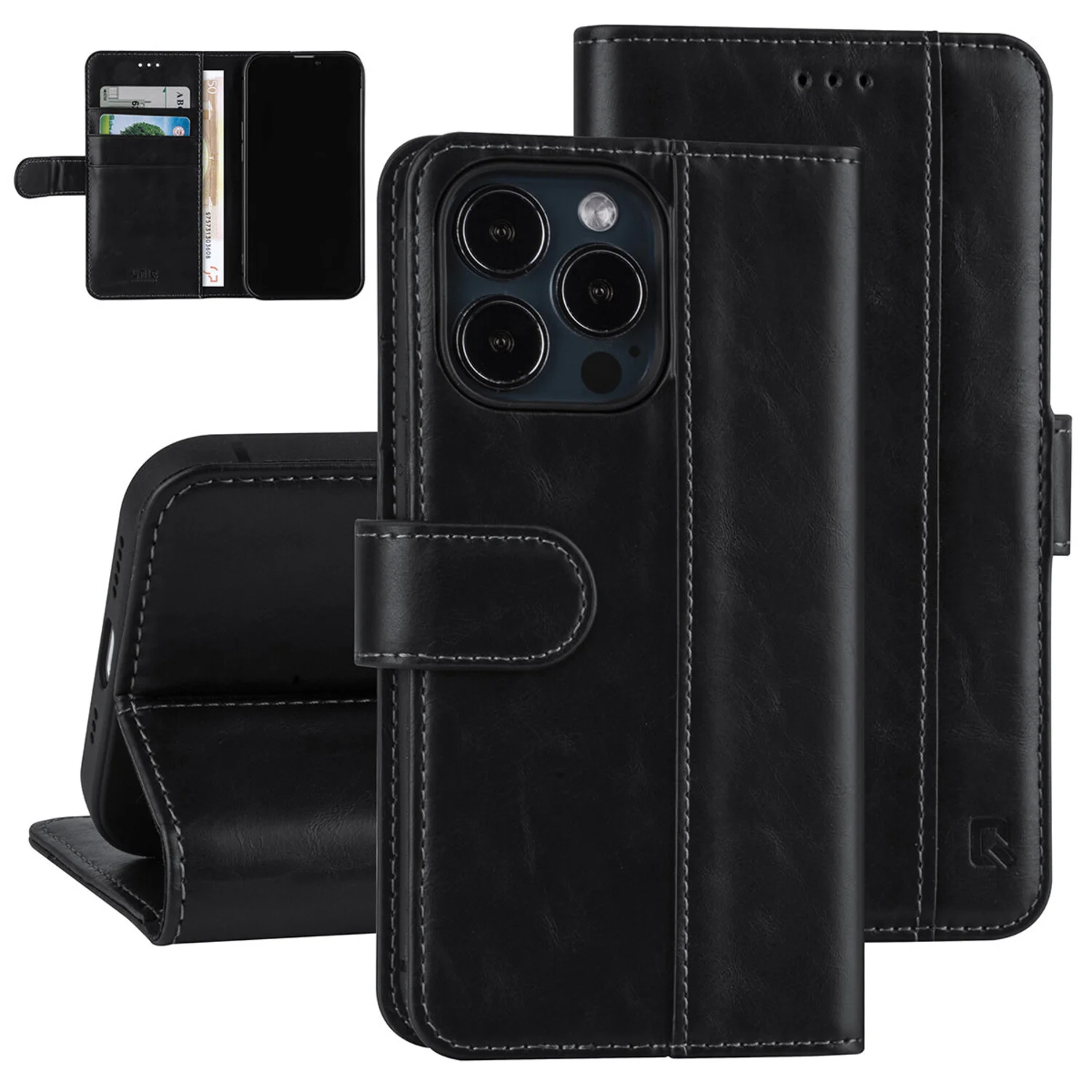 UNIQ Accessory UNIQ Accessory Book-Case hul iPhone 13 Pro - Kartenhalter - Magnetverschluss - Schwarz