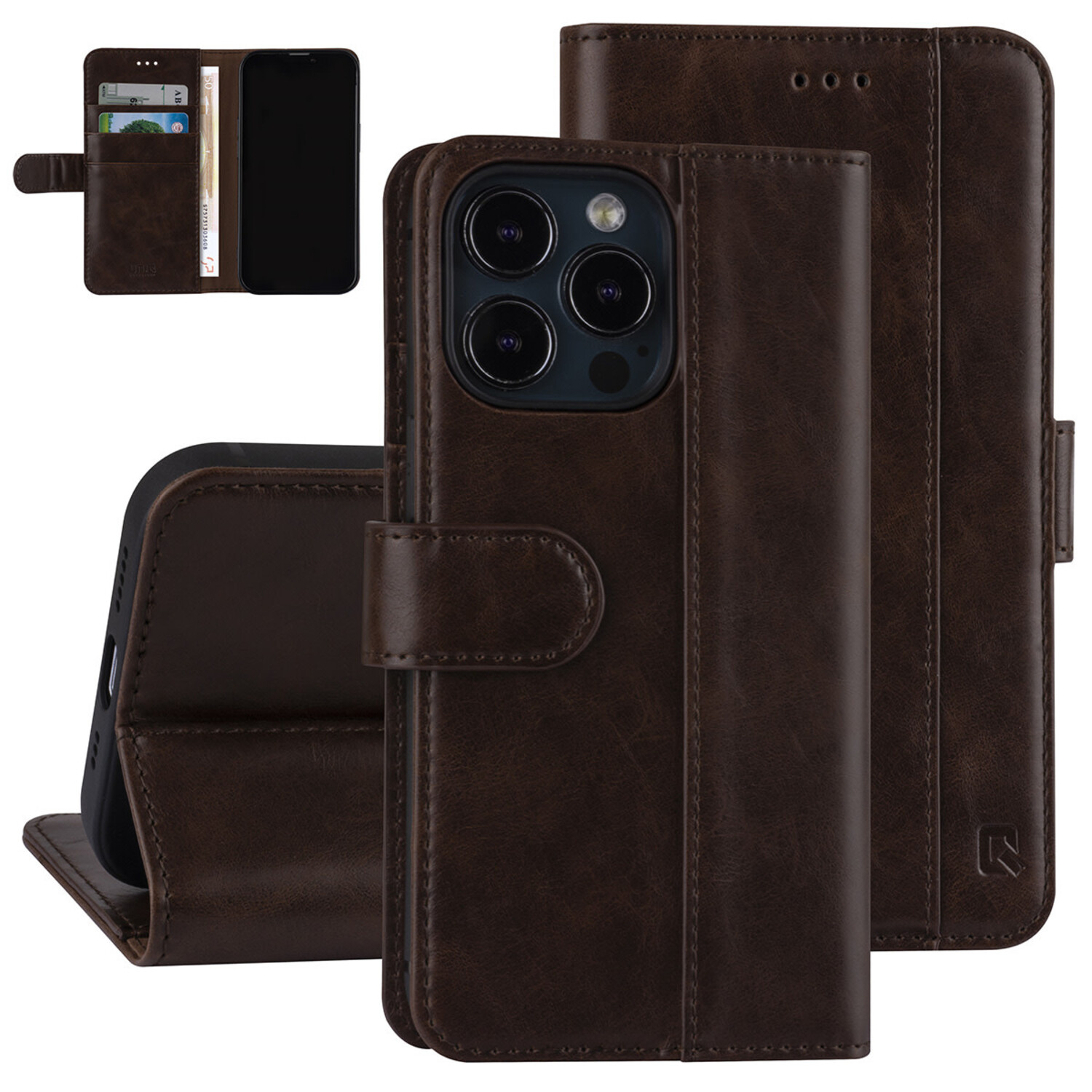 UNIQ Accessory UNIQ Accessory Book-Case hul iPhone 13 Pro - Kartenhalter - Magnetverschluss - Braun