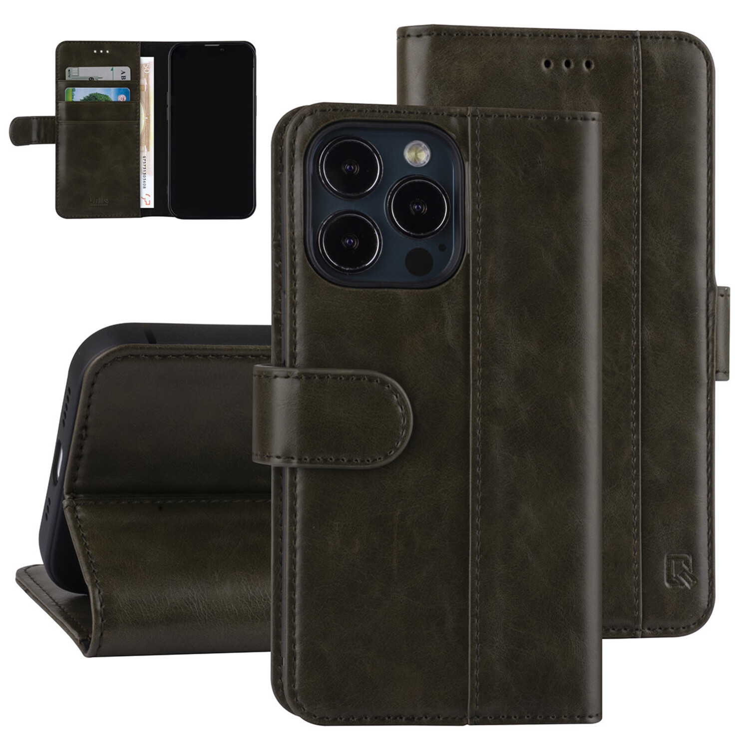 UNIQ Accessory UNIQ Accessory Book-Case hul iPhone 13 Pro - Kartenhalter - Magnetverschluss - Dunkelgrün