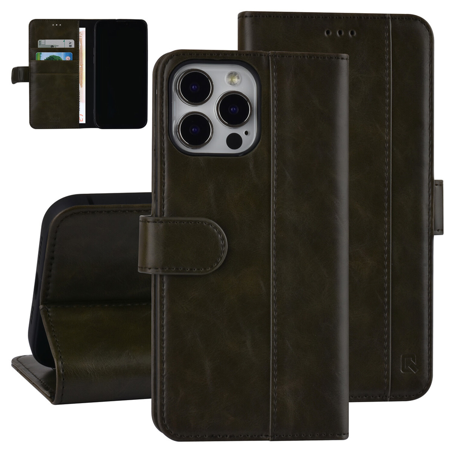 UNIQ Accessory UNIQ Accessory Book-Case hul iPhone 13 Pro Max - Kartenhalter - Magnetverschluss - Dunkelgrün