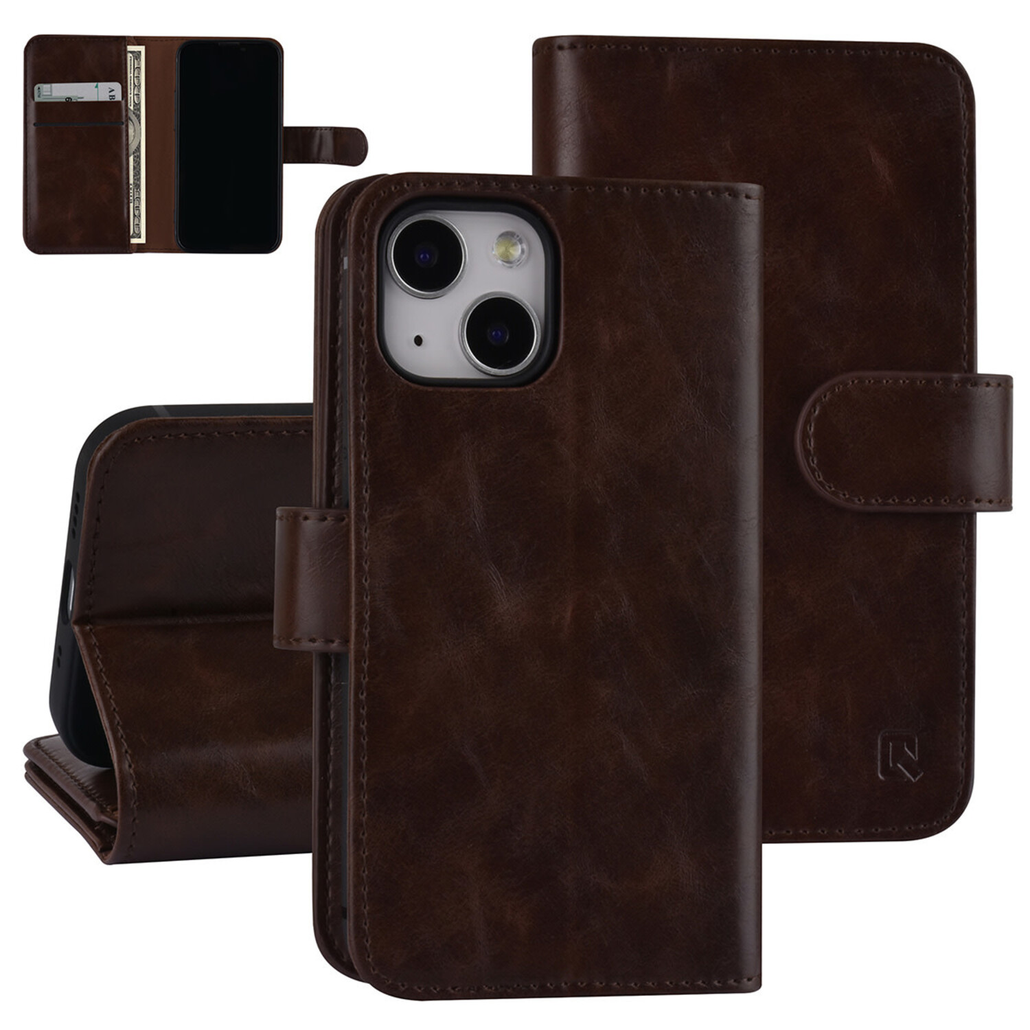 UNIQ Accessory UNIQ Accessory Book-Case hul iPhone 13 Mini - Kartenhalter - Magnetverschluss - Braun
