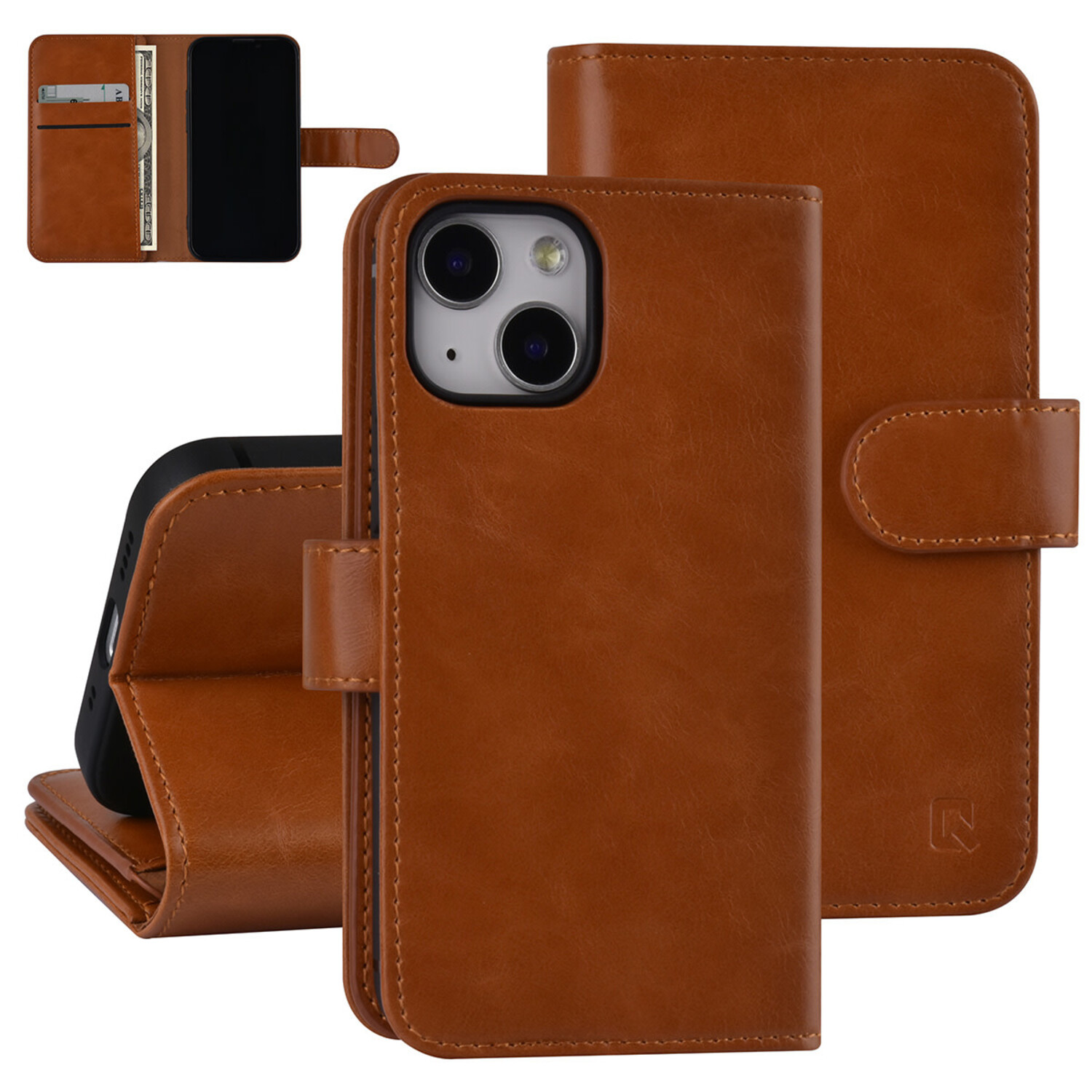 UNIQ Accessory UNIQ Accessory Book-Case hul iPhone 13 Mini - Kartenhalter - Magnetverschluss - braun