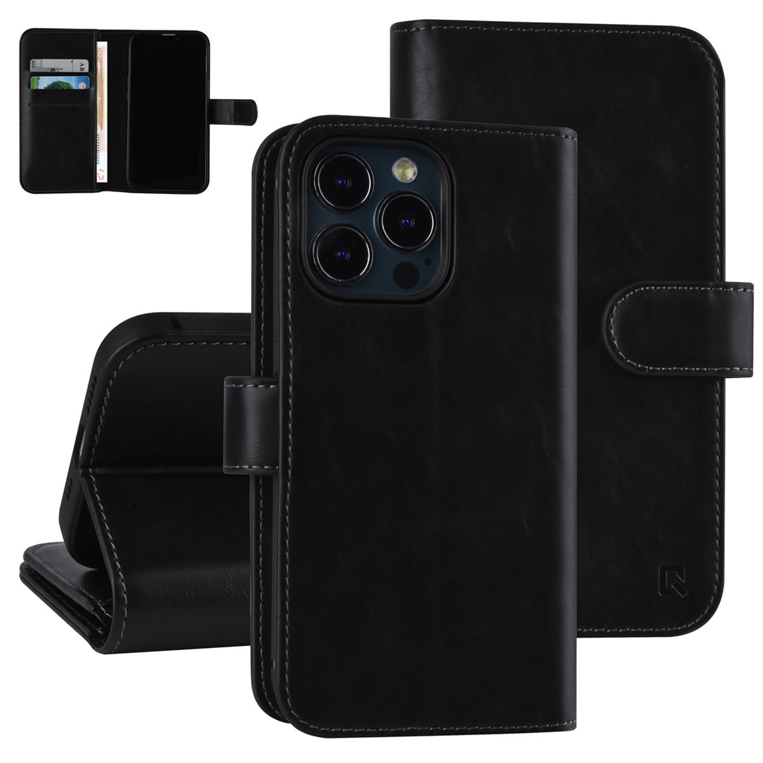 UNIQ Accessory UNIQ Accessory Book-Case hul iPhone 13 Pro - Kartenhalter - Magnetverschluss - Schwarz
