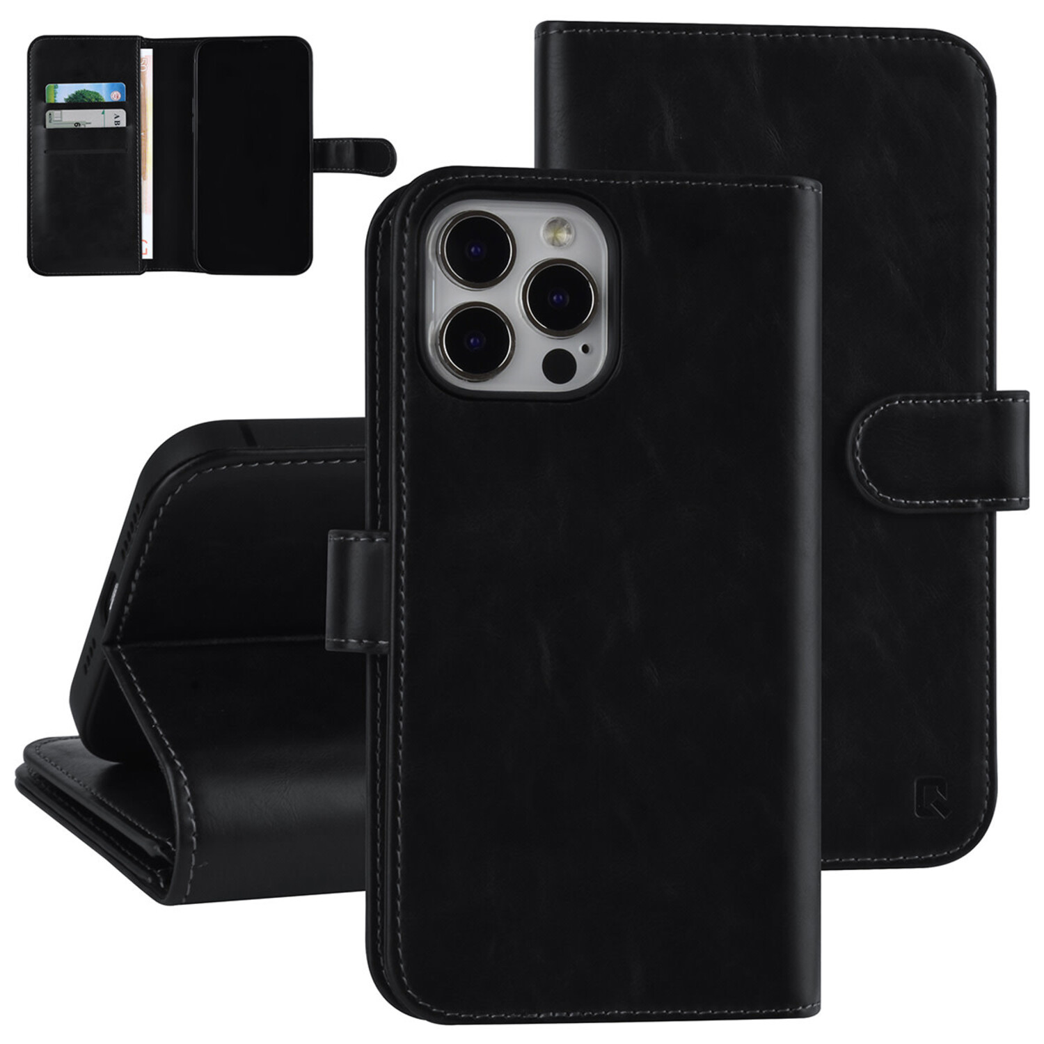 UNIQ Accessory UNIQ Accessory Book-Case hul iPhone 13 Pro Max - Kartenhalter - Magnetverschluss - Schwarz
