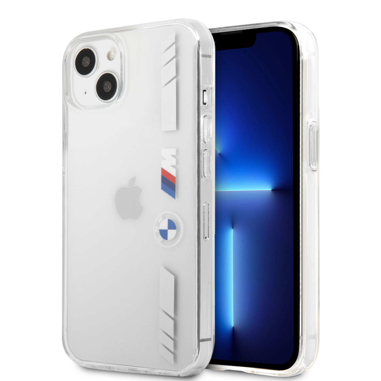 BMW BMW Hardcase-Rückseite iPhone 13 Mini - Silver Stripes - Transparent