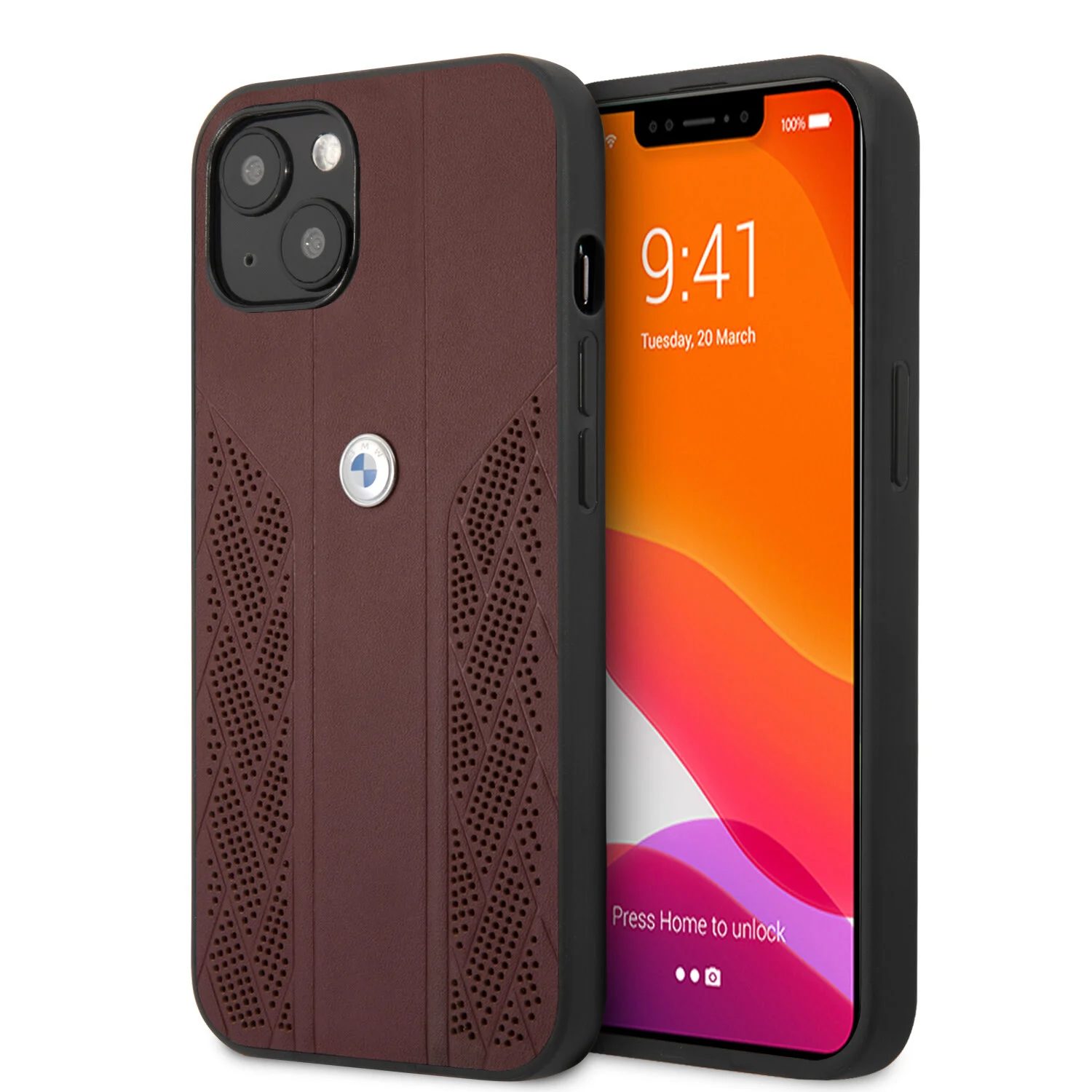 BMW BMW Hardcase-Rückseite iPhone 13 Mini - Perforated Curve - Rot