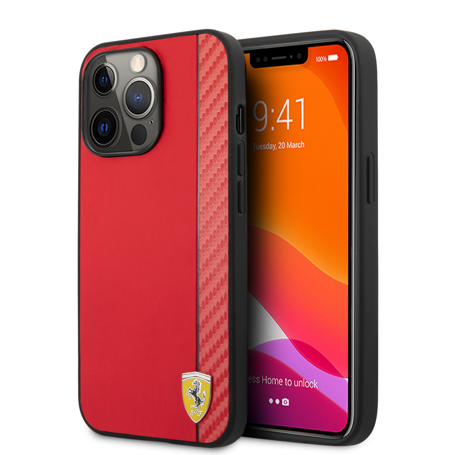 Ferrari Ferrari Hardcase-Rückseite iPhone 13 Pro Max - Carbon - Rot