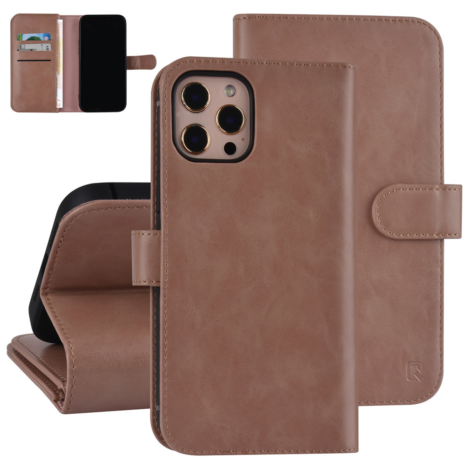 UNIQ Accessory UNIQ Accessory Book-Case hul iPhone 12 Pro Max - Rose Gold - PU Leather