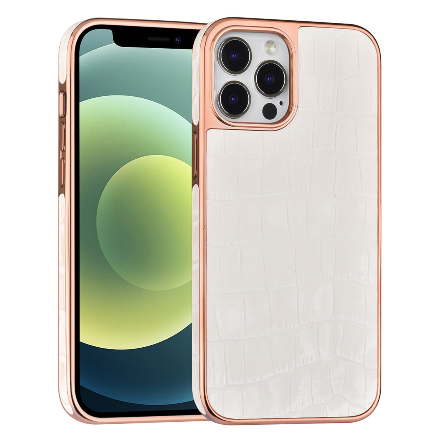UNIQ Accessory UNIQ Accessory Back-Cover hul iPhone 12 Pro Max - Weiß - Croco Leather