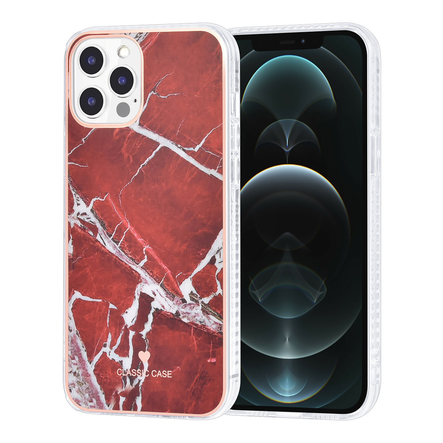 UNIQ Accessory UNIQ Classic Case iPhone 12 Pro Max - Silikonhülle TPU - Marble Red