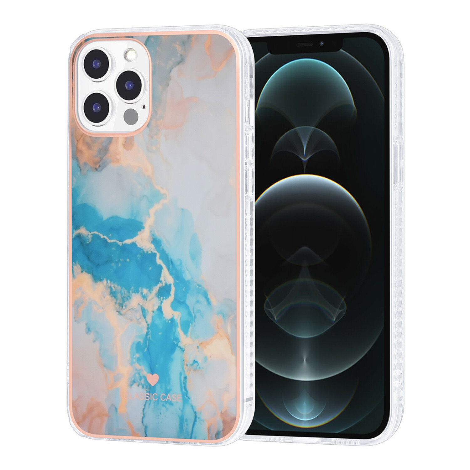 UNIQ Accessory UNIQ Classic Case iPhone 12 Pro Max - Silikonhülle TPU - Marble Blue