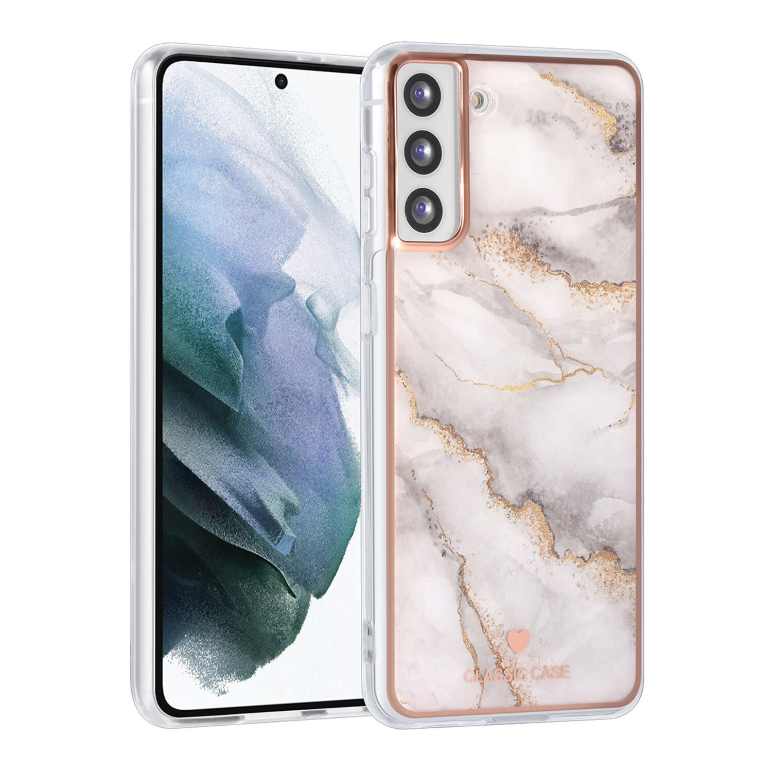UNIQ Accessory UNIQ Classic Case passend für Samsung Galaxy S21 Plus - Silikonhülle TPU - Marble White