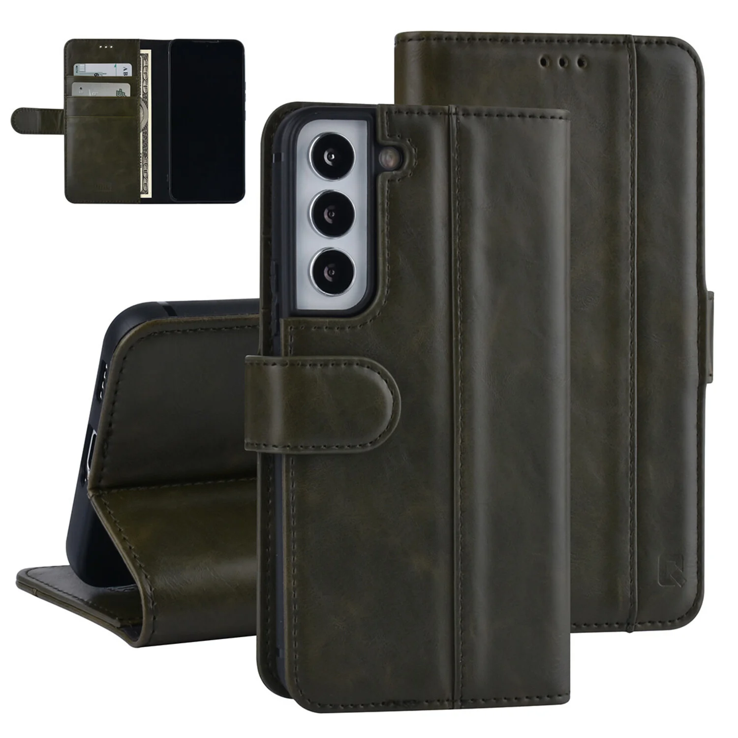 UNIQ Accessory UNIQ Accessory passend für Samsung Galaxy S22 Book-Case hul - Kartenhalter für 3 Karten - Magnetverschluss - Dunkelgrün
