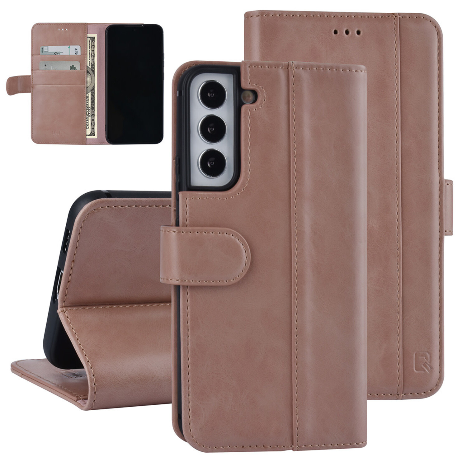 UNIQ Accessory UNIQ Accessory passend für Samsung Galaxy S22 Plus Book-Case hul - Kartenhalter für 3 Karten - Magnetverschluss - Rose Gold