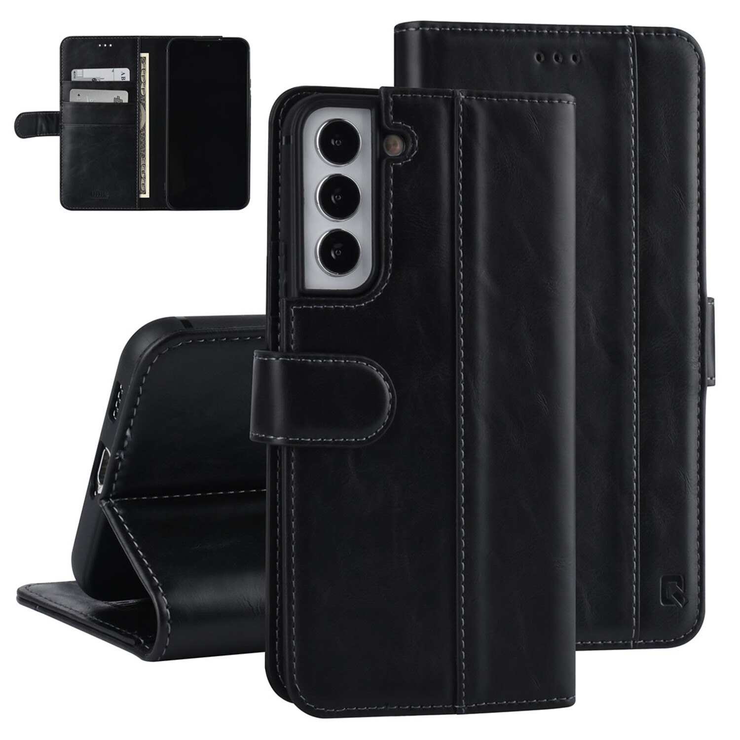 UNIQ Accessory UNIQ Accessory passend für Samsung Galaxy S22 Plus Book-Case hul - Kartenhalter für 3 Karten - Magnetverschluss - Schwarz