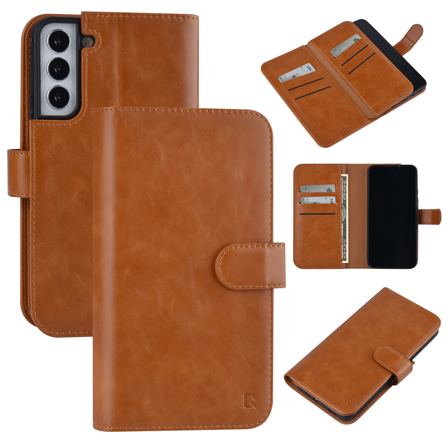 UNIQ Accessory UNIQ Accessory passend für Samsung Galaxy S22 Plus Book-Case hul - Kartenhalter für 9 Karten - Magnetverschluss - Braun