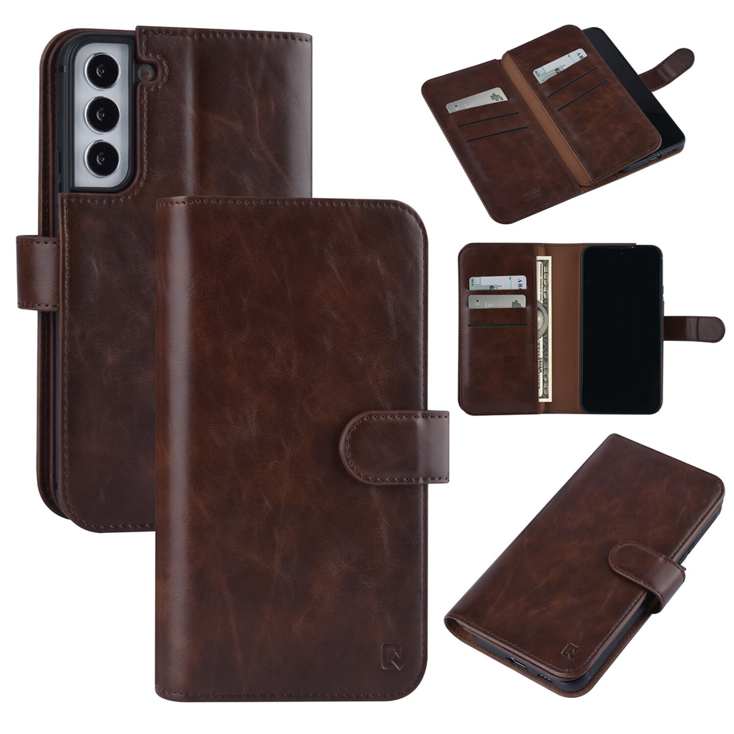 UNIQ Accessory UNIQ Accessory passend für Samsung Galaxy S22 Plus Book-Case hul - Kartenhalter für 9 Karten - Magnetverschluss - Dunkelbraun