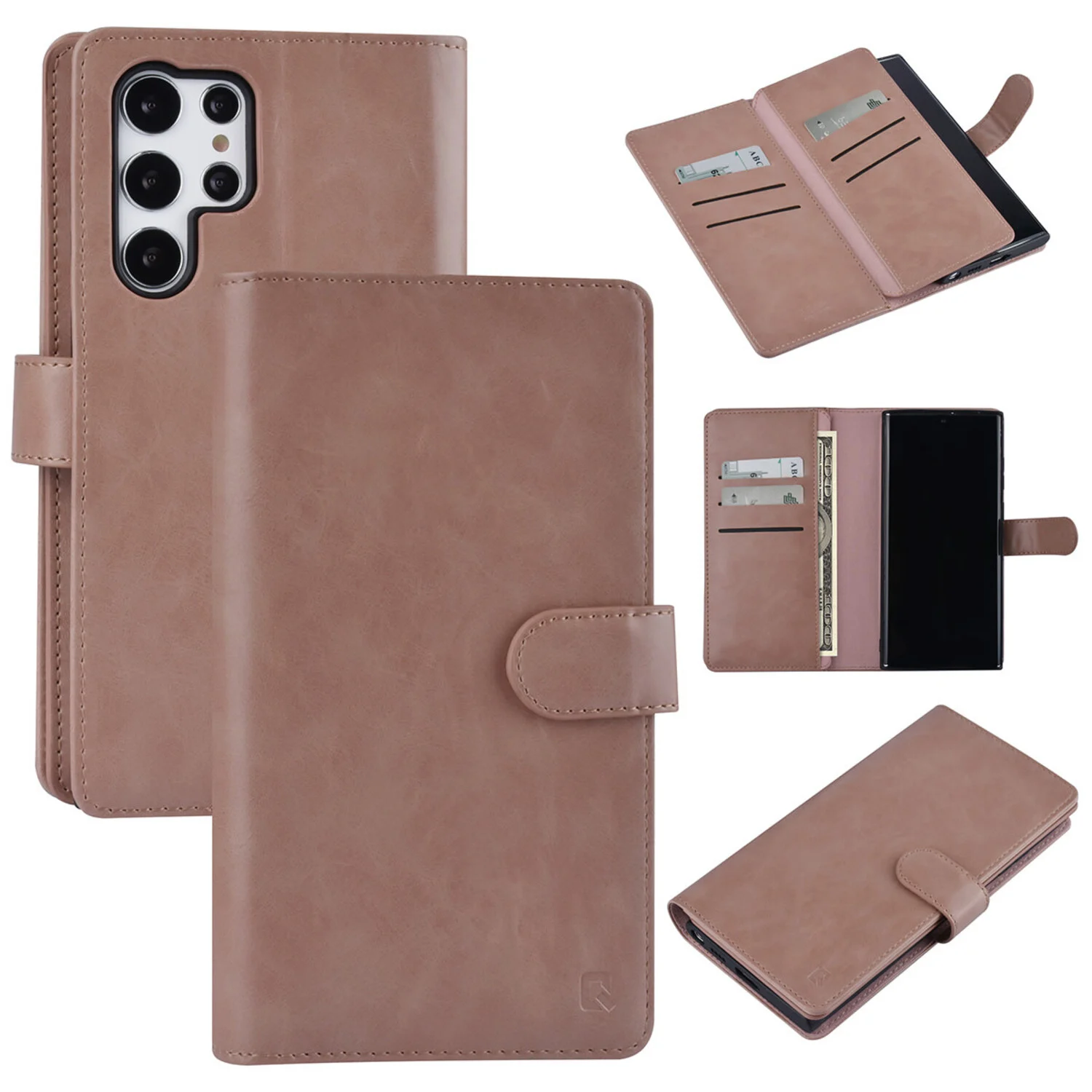 UNIQ Accessory UNIQ Accessory passend für Samsung Galaxy S22 Ultra Book-Case hul - Kartenhalter für 9 Karten - Magnetverschluss - Rose Gold