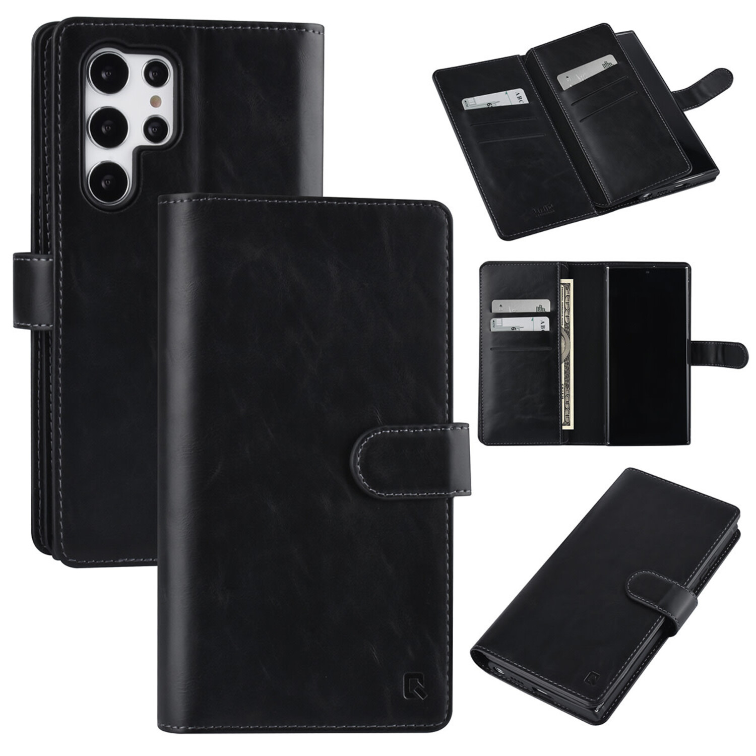 UNIQ Accessory UNIQ Accessory passend für Samsung Galaxy S22 Ultra Book-Case hul - Kartenhalter für 9 Karten - Magnetverschluss - Schwarz