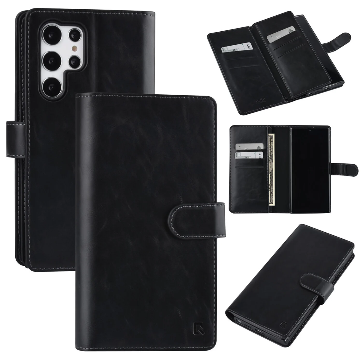 UNIQ Accessory UNIQ Accessory passend für Samsung Galaxy S22 Ultra Book-Case hul - Kartenhalter für 9 Karten - Magnetverschluss - Schwarz