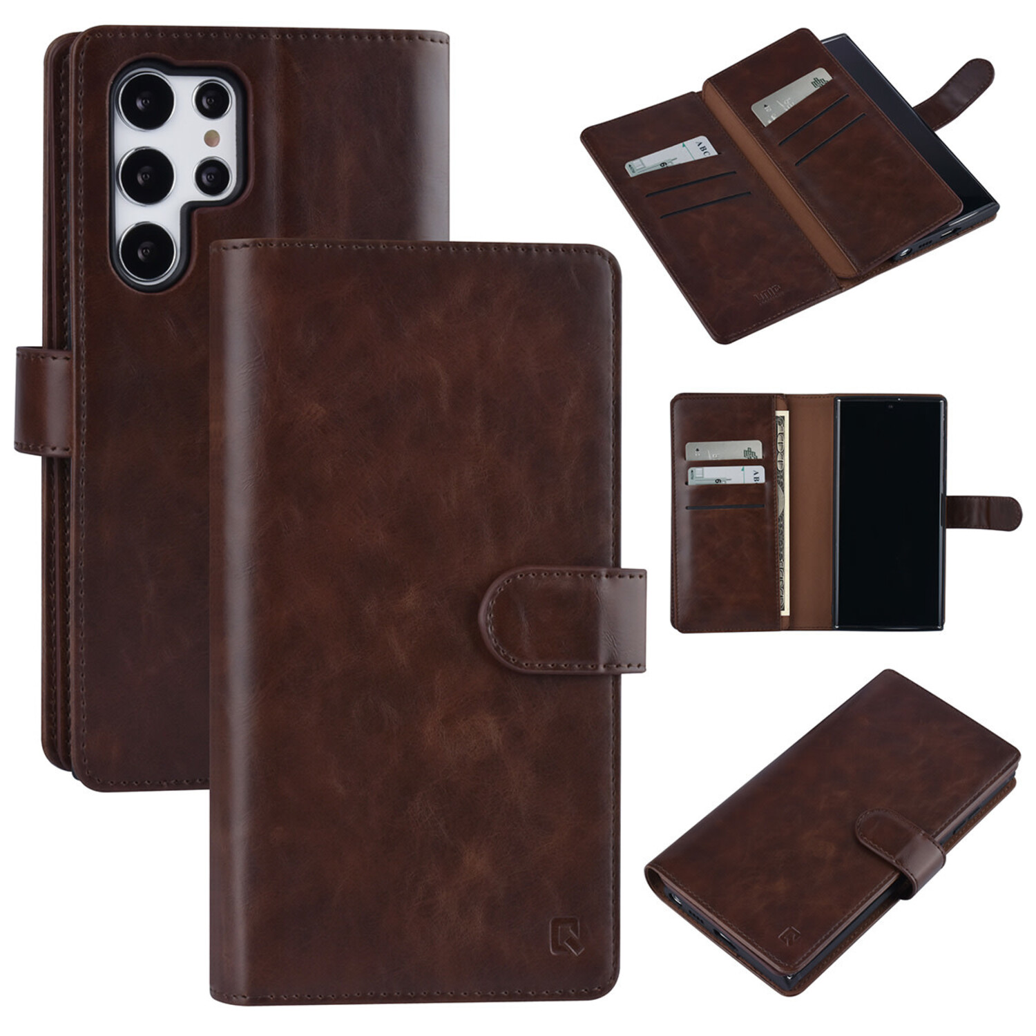 UNIQ Accessory UNIQ Accessory passend für Samsung Galaxy S22 Ultra Book-Case hul - Kartenhalter für 9 Karten - Magnetverschluss - Dunkelbraun