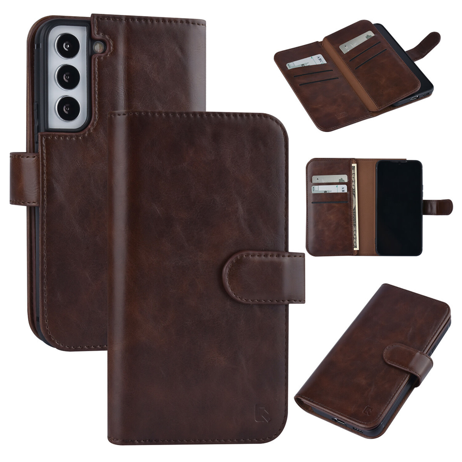 UNIQ Accessory UNIQ Accessory passend für Samsung Galaxy S22 Book-Case hul - Kartenhalter für 9 Karten - Magnetverschluss - Dunkelbraun