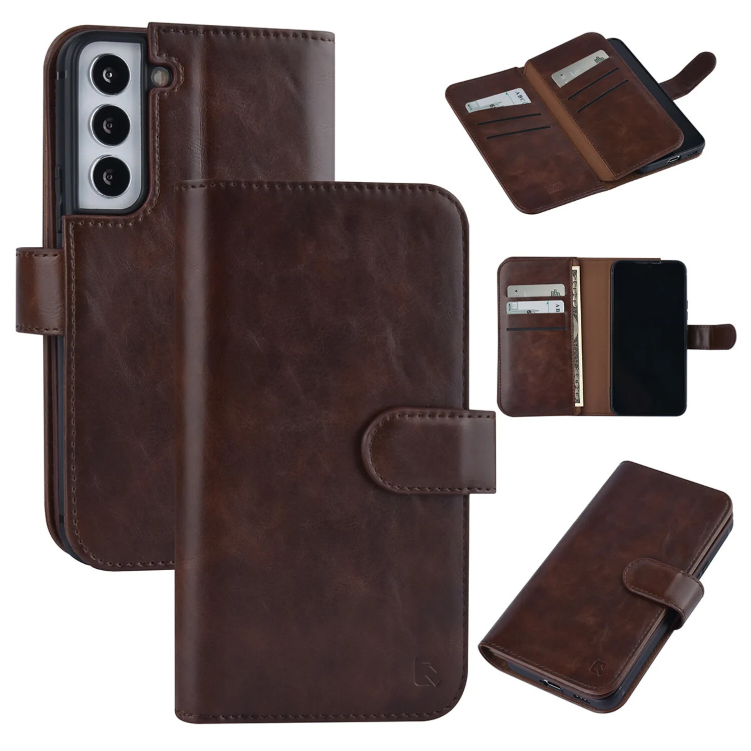 UNIQ Accessory UNIQ Accessory passend für Samsung Galaxy S22 Book-Case hul - Kartenhalter für 9 Karten - Magnetverschluss - Dunkelbraun