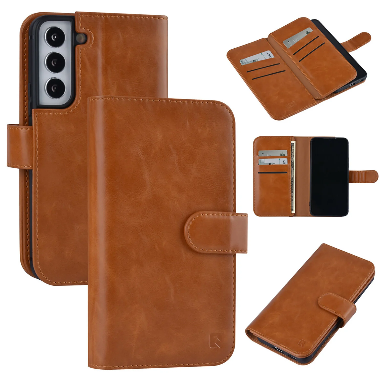 UNIQ Accessory UNIQ Accessory passend für Samsung Galaxy S22 Book-Case hul - Kartenhalter für 9 Karten - Magnetverschluss - Braun