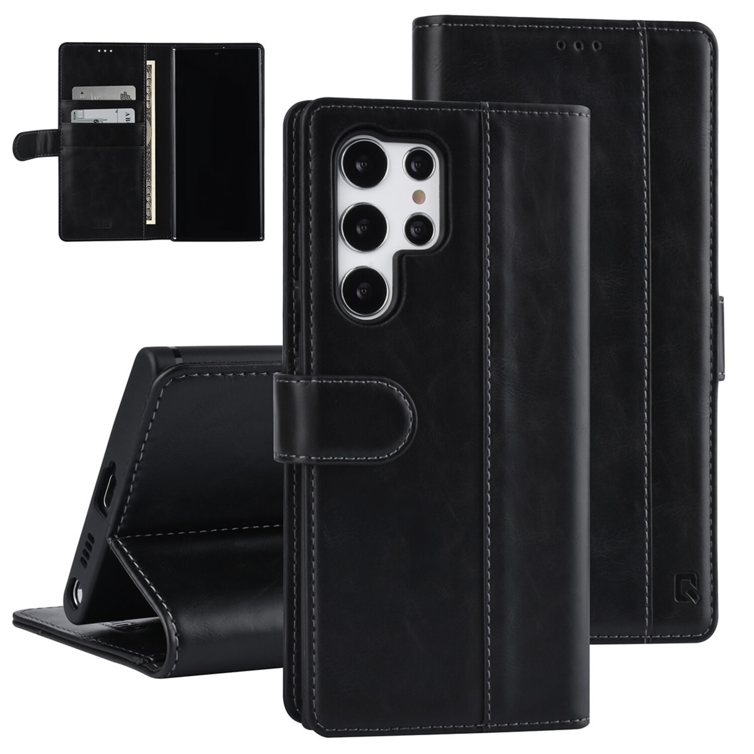 UNIQ Accessory UNIQ Accessory passend für Samsung Galaxy S22 Ultra Book-Case hul - Kartenhalter für 3 Karten - Magnetverschluss - Schwarz