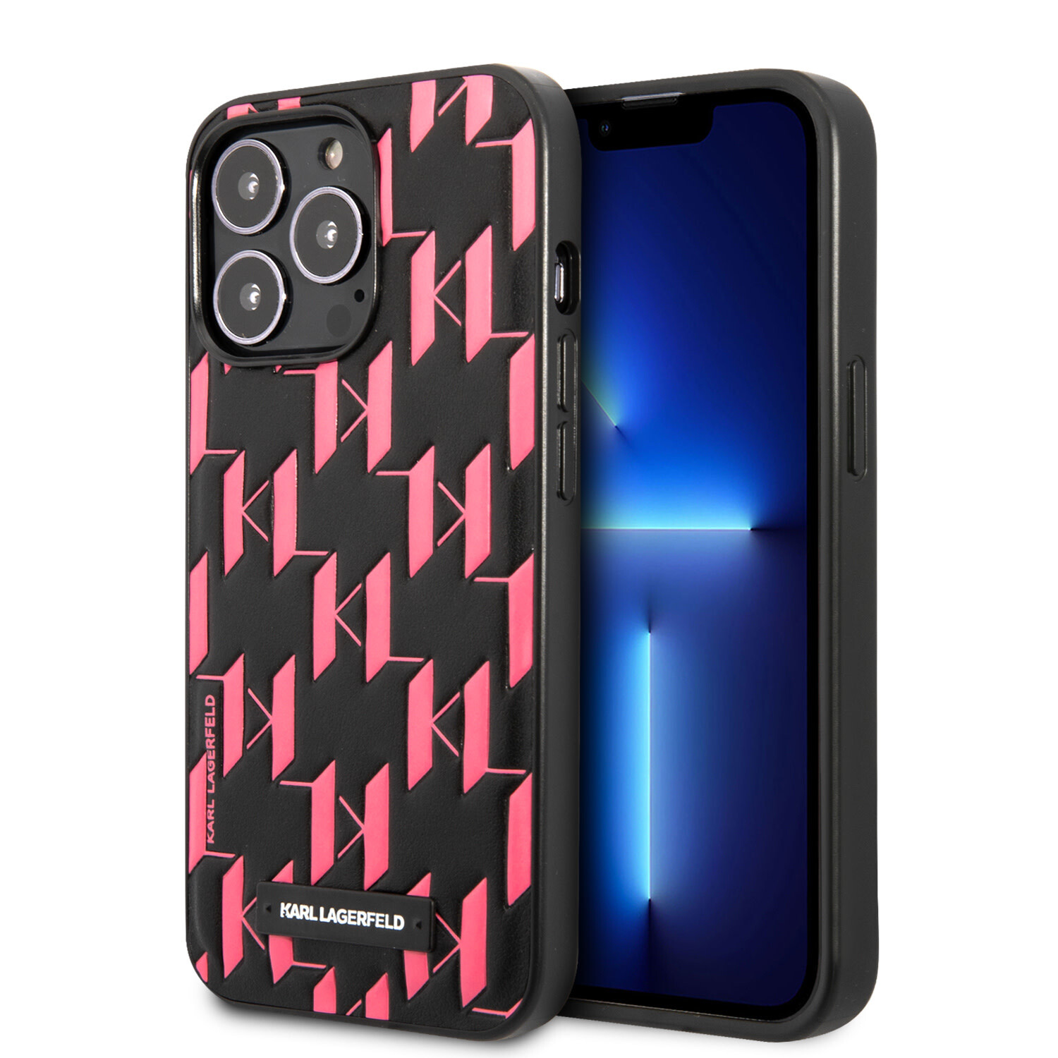 Karl Lagerfeld Karl Lagerfeld iPhone 13 Pro Hardcase-Rückseite - Monogram Plaque - Rosa