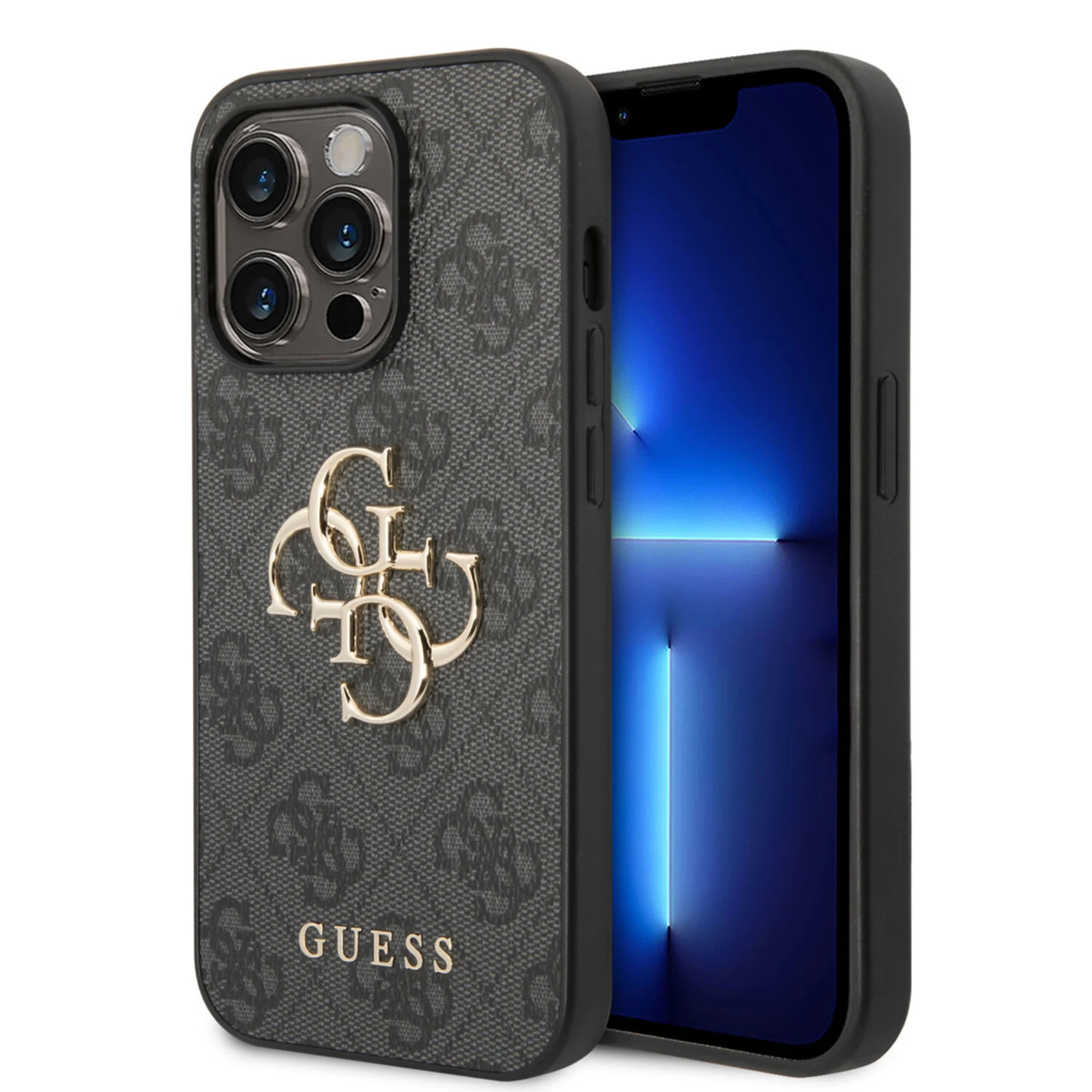 Guess Guess iPhone 14 Pro Max Hardcase Hülle - 4G - Big Metal Logo - Grau
