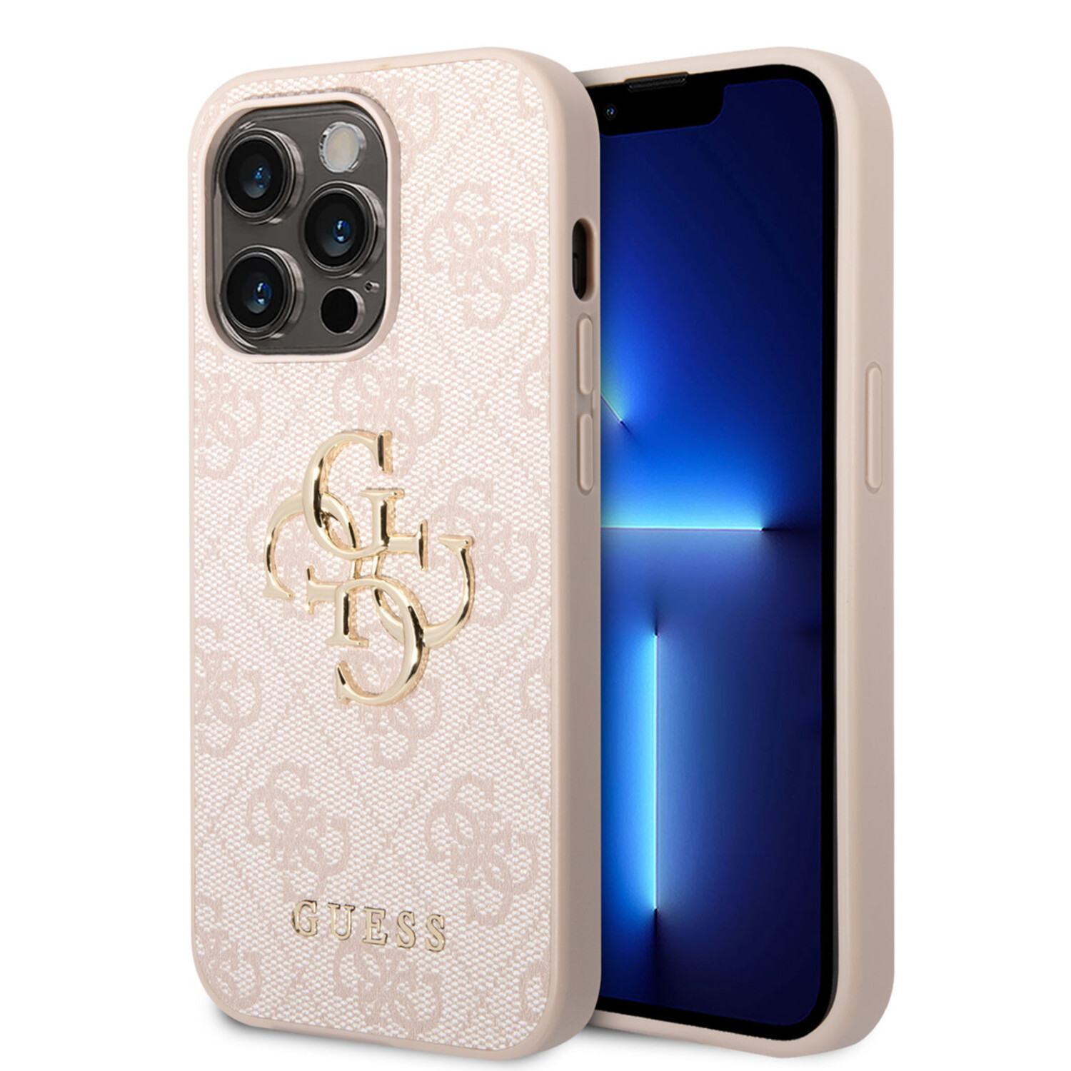 Guess Guess iPhone 14 Pro Max Hardcase Hülle - 4G - Big Metal Logo - Rosa